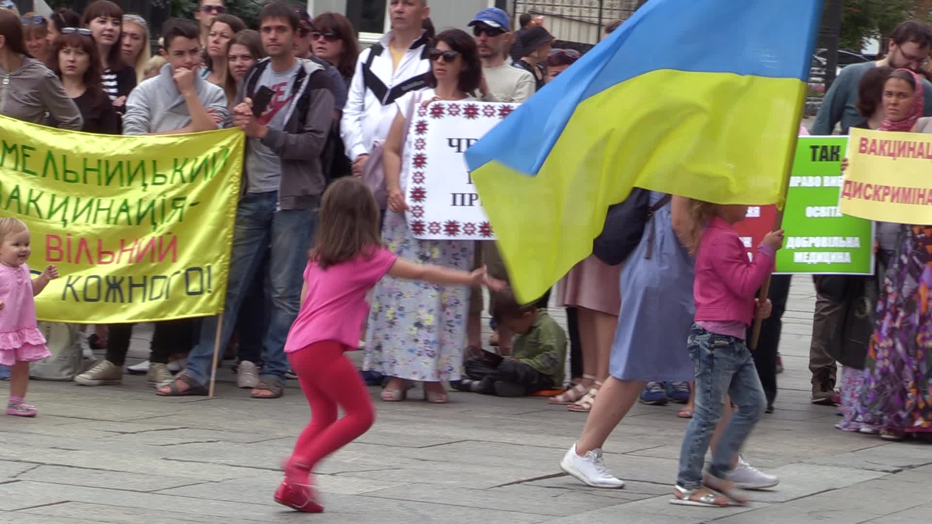 Rally against vaccination of children in Ukraine