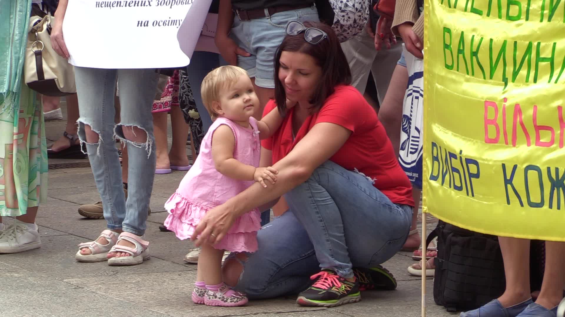 Rally against vaccination of children in Ukraine