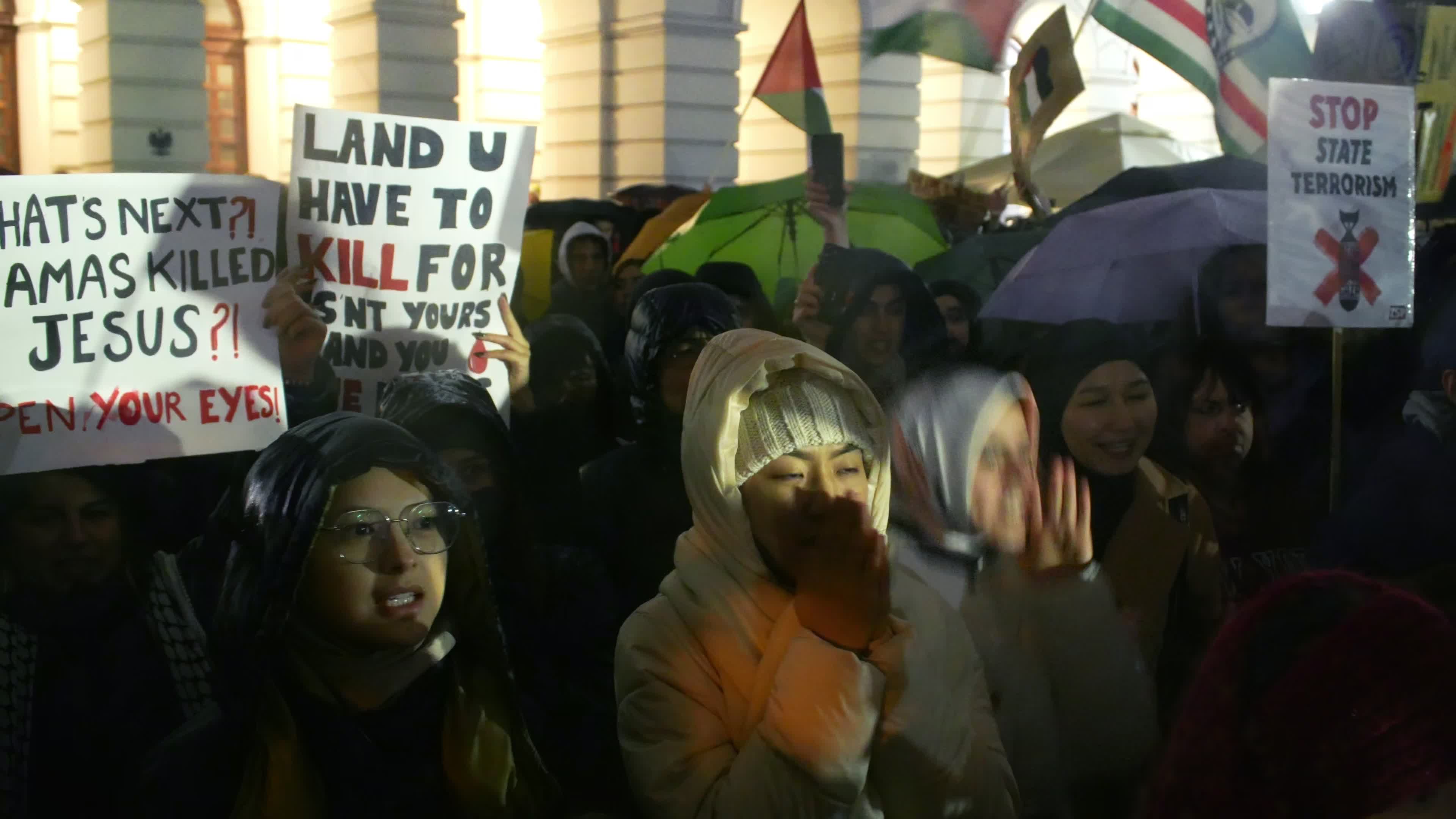 Gaza support rally in Warsaw