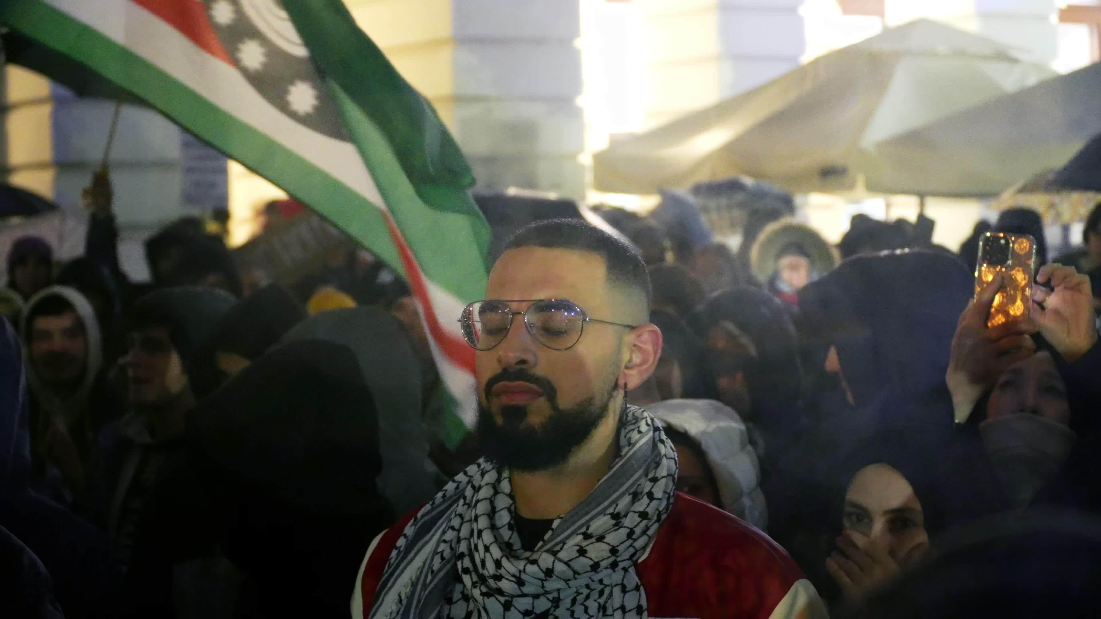 Gaza support rally in Warsaw