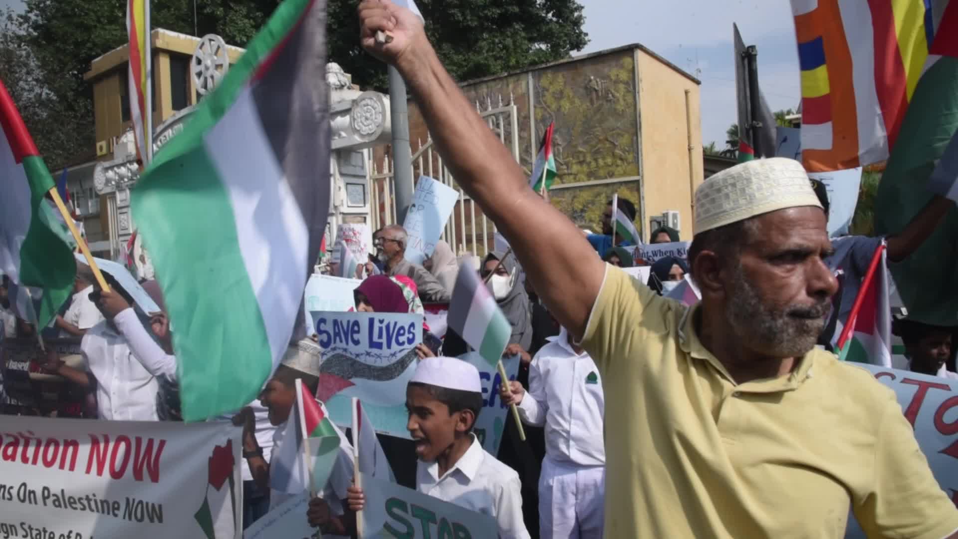Protest in support of Palestinians in Colombo