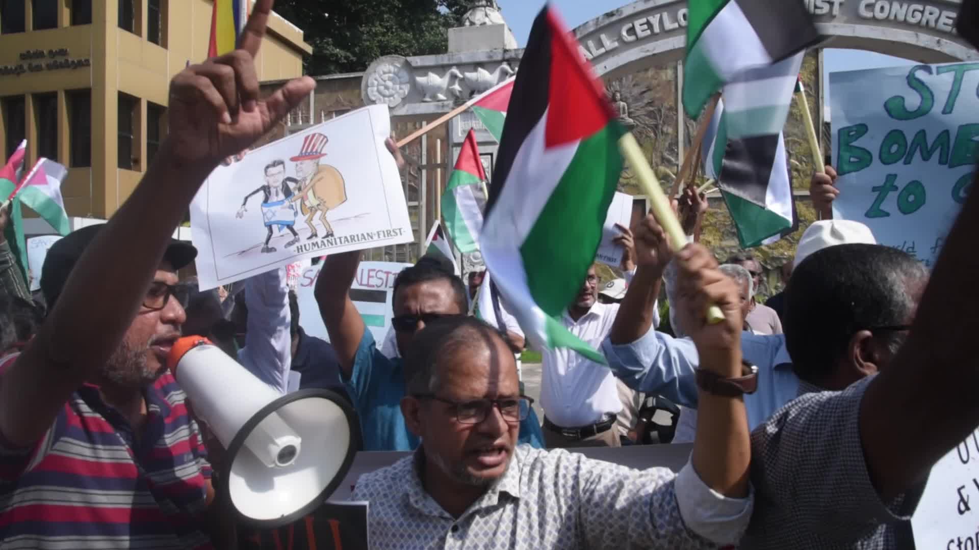 Protest in support of Palestinians in Colombo