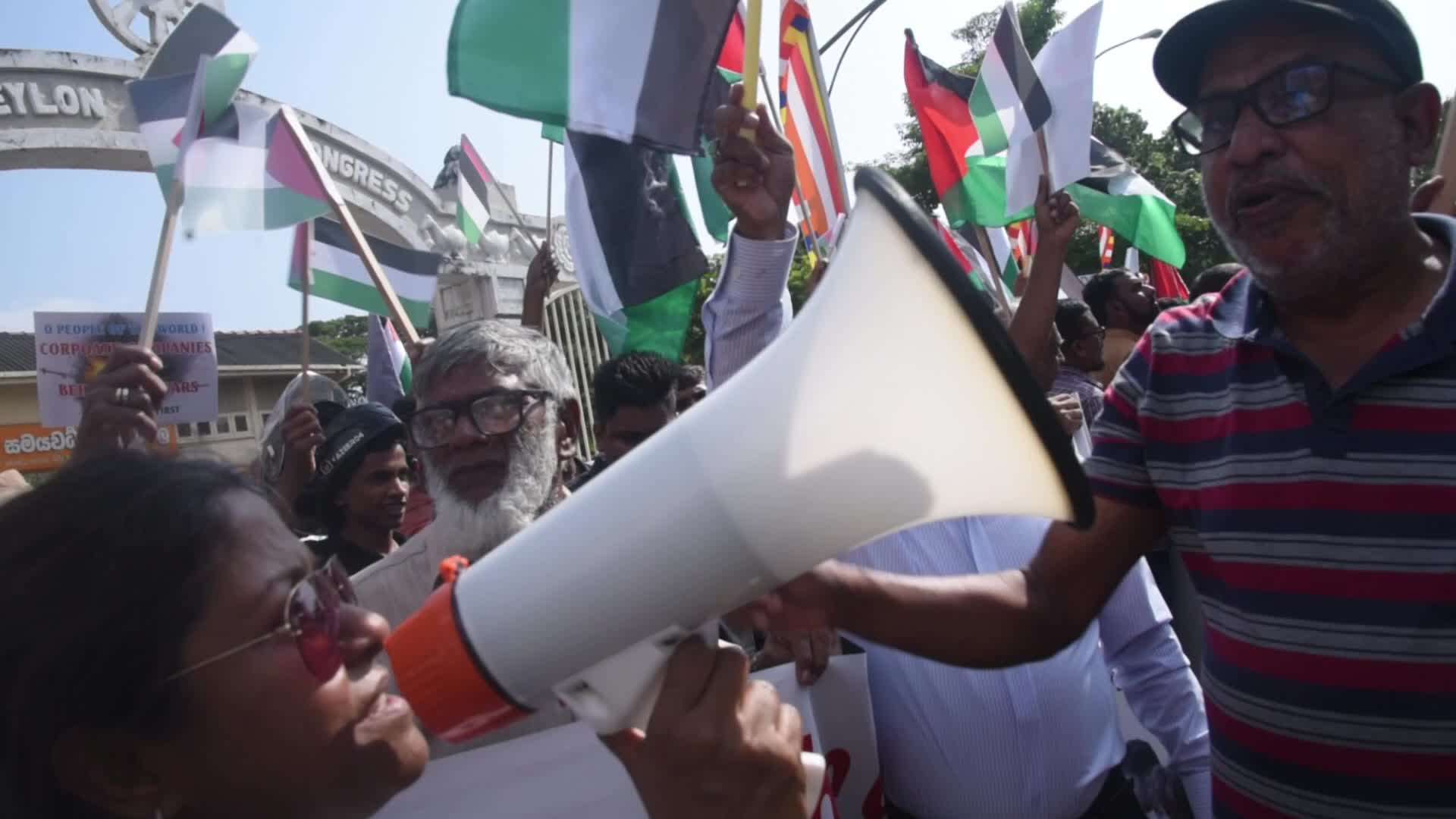 Protest in support of Palestinians in Colombo