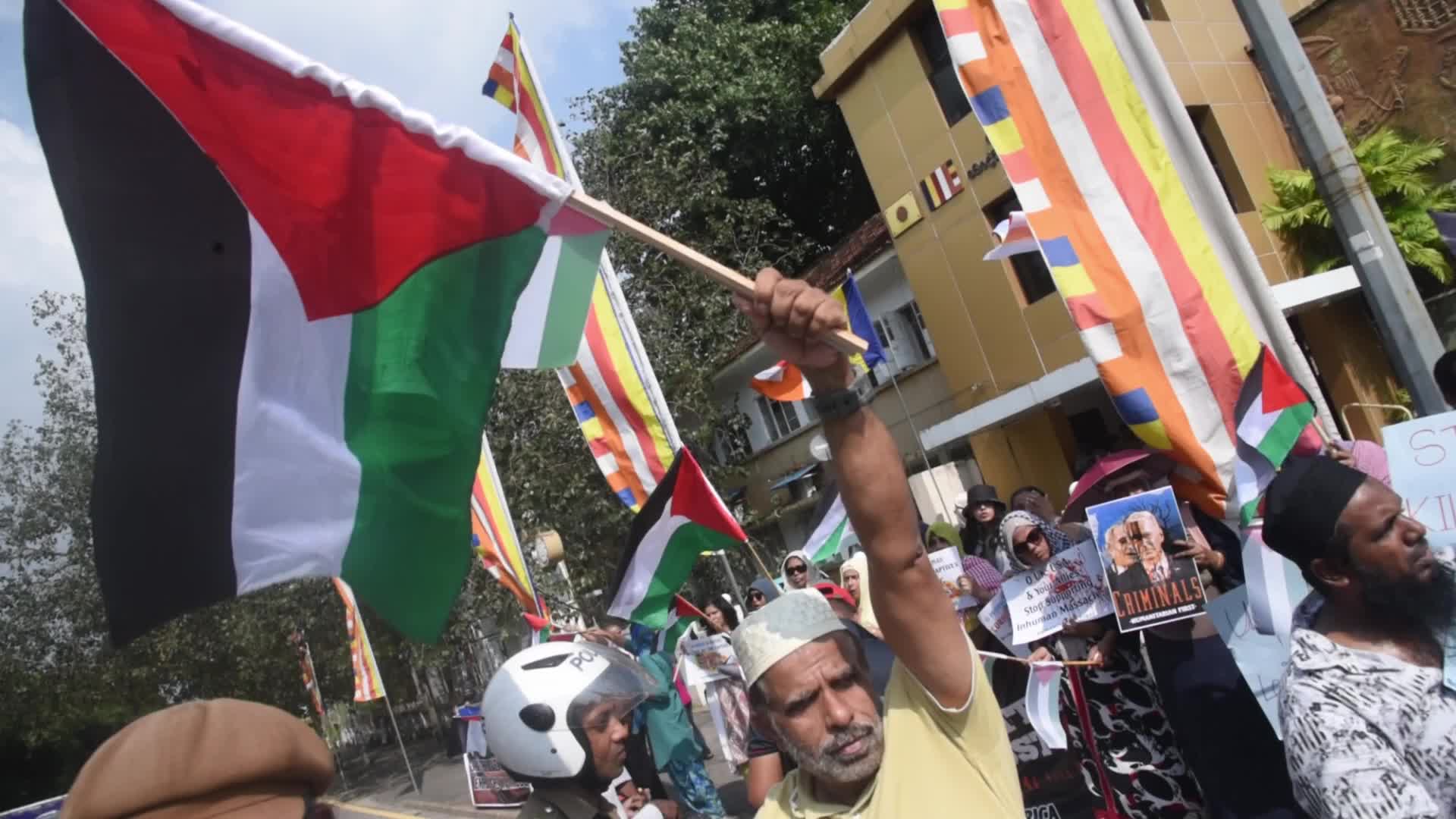 Protest in support of Palestinians in Colombo