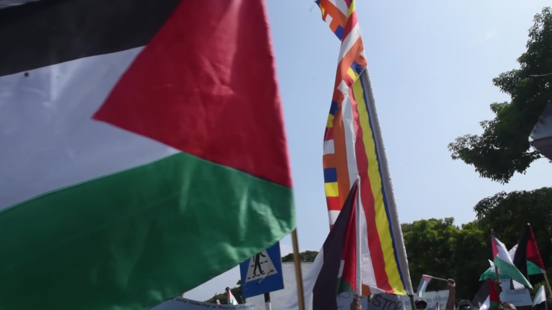 Protest in support of Palestinians in Colombo