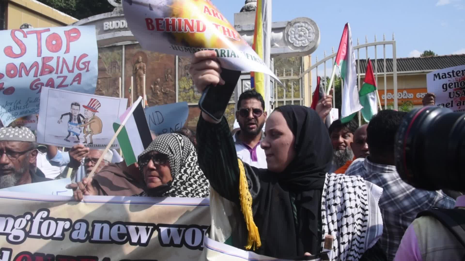 Protest in support of Palestinians in Colombo
