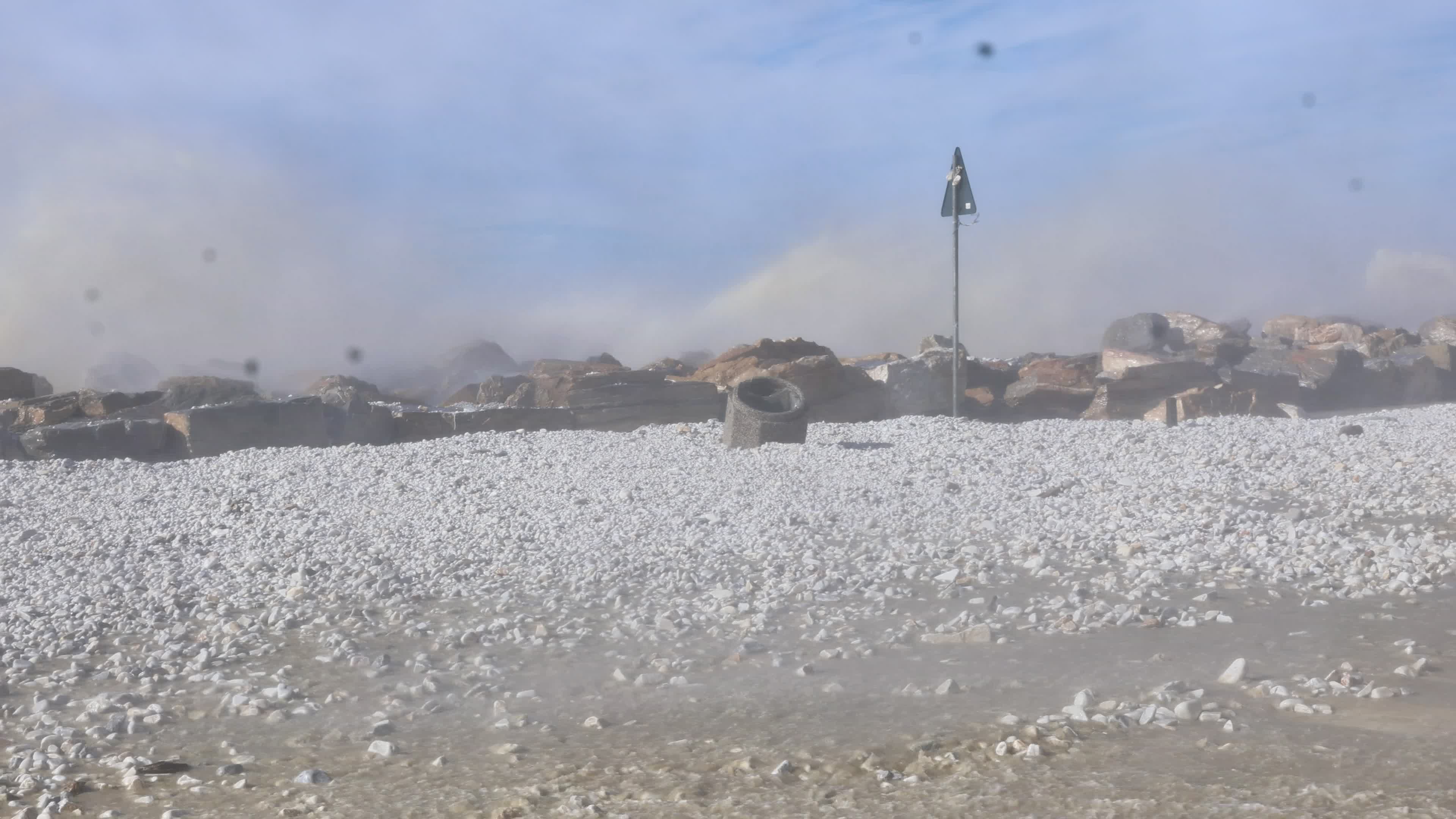 Big storm surge on the Tuscan coastline 
