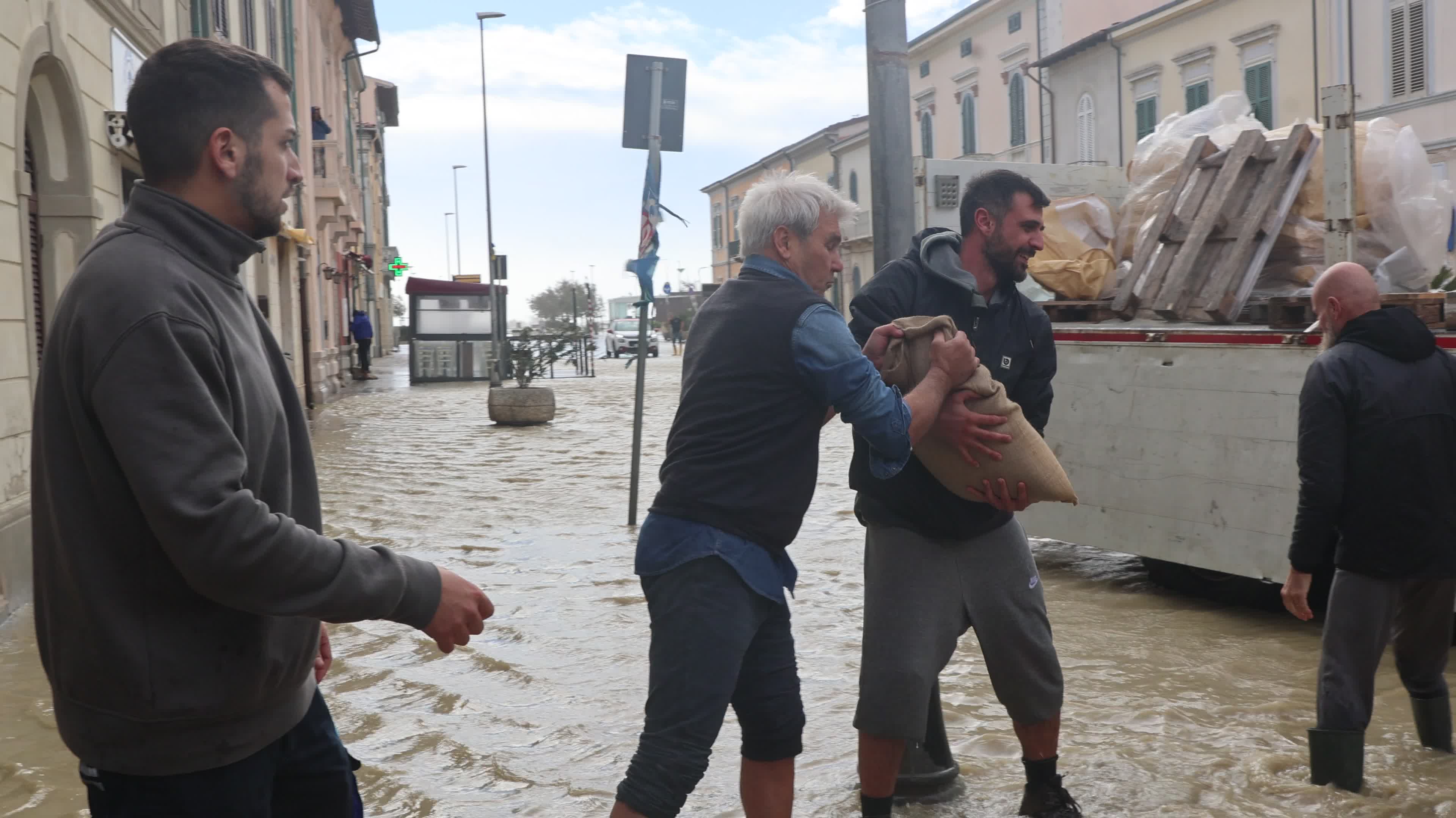 Big storm surge on the Tuscan coastline 
