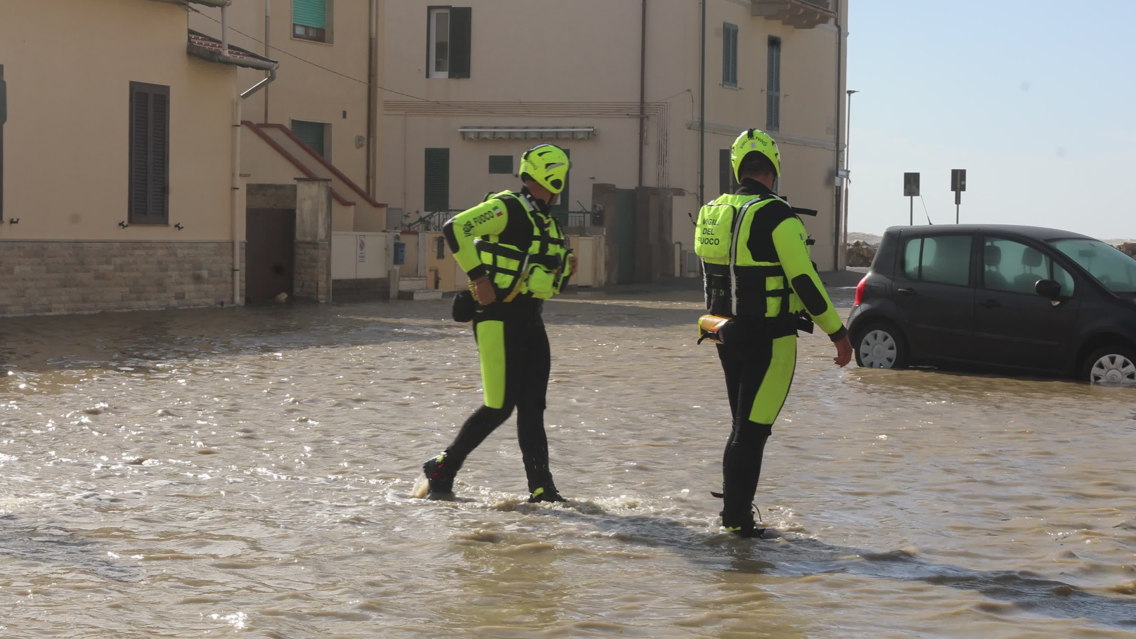Big storm surge on the Tuscan coastline 
