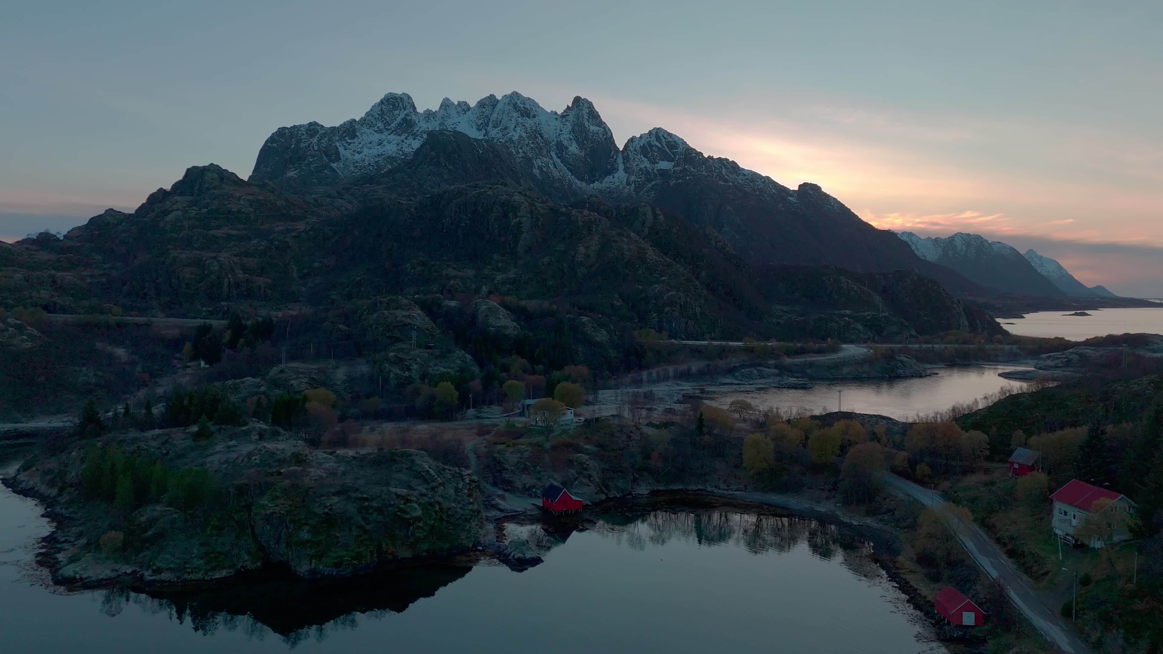 Drone View Of Lofoten Islands - Hanøyveien