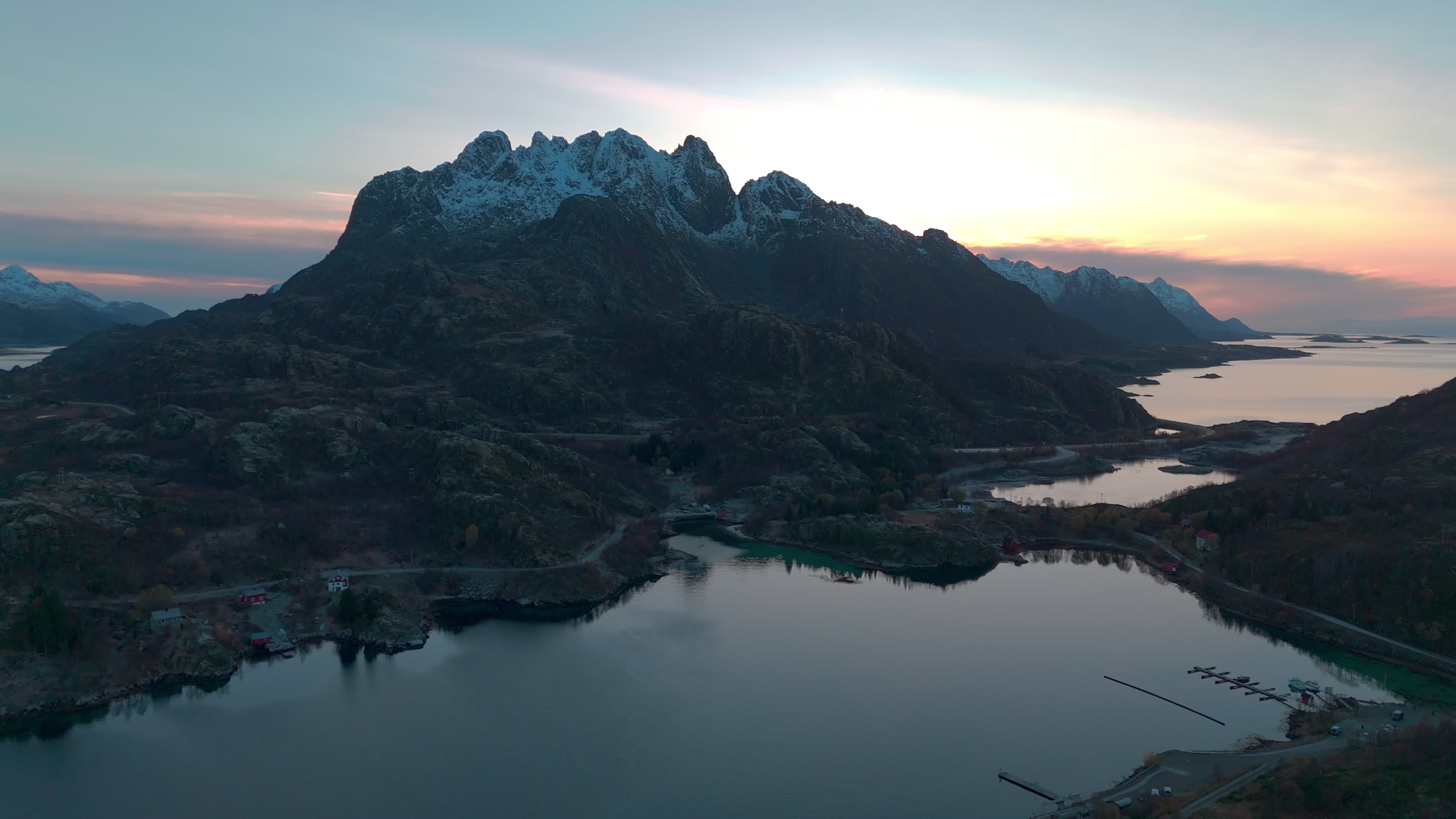 Drone View Of Lofoten Islands - Hanøyveien