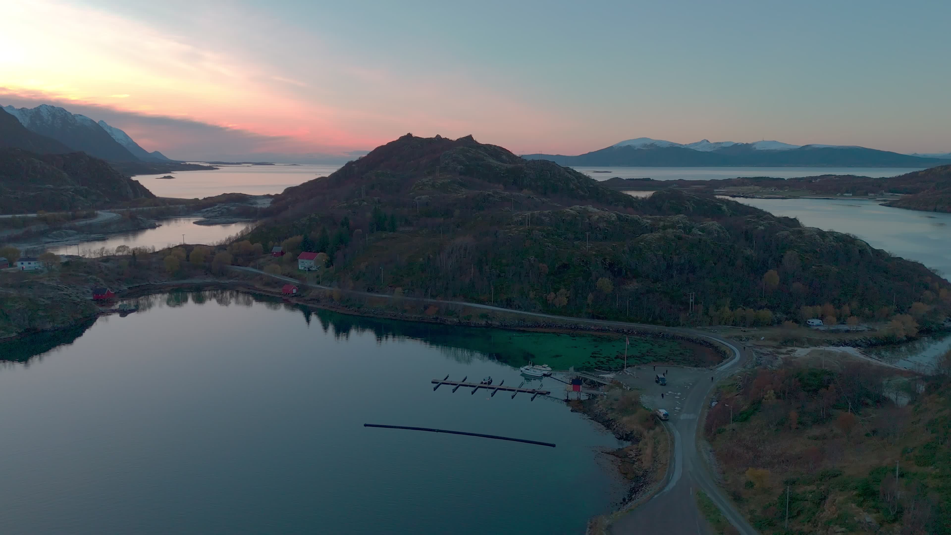 Drone View Of Lofoten Islands - Hanøyveien