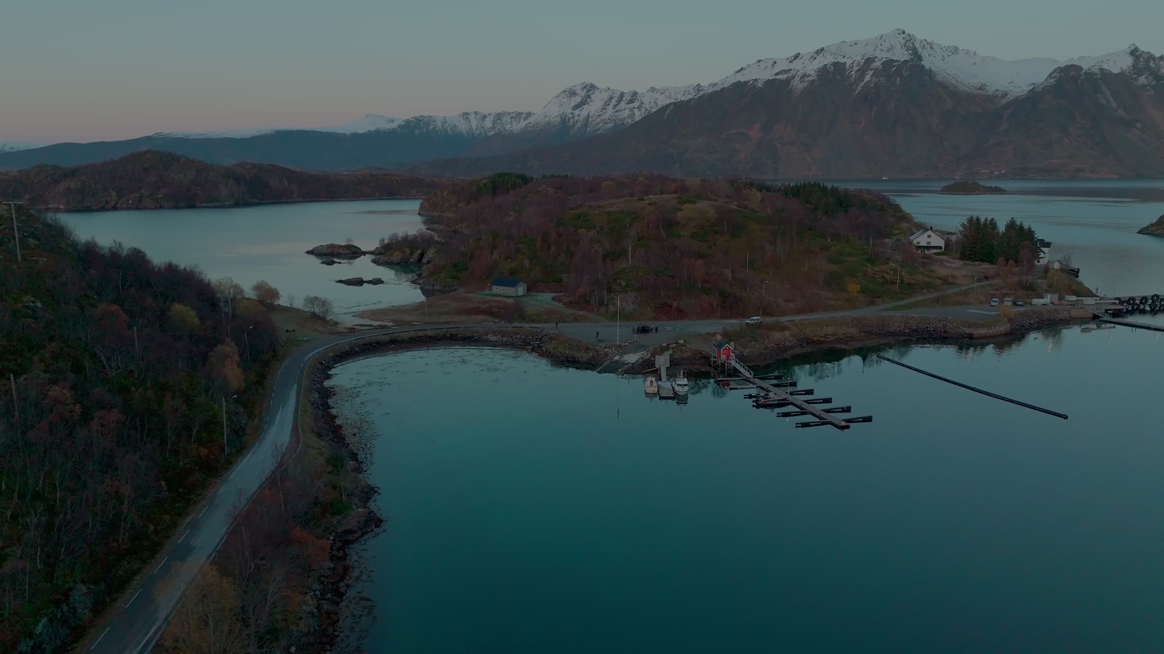Drone View Of Lofoten Islands - Hanøyveien
