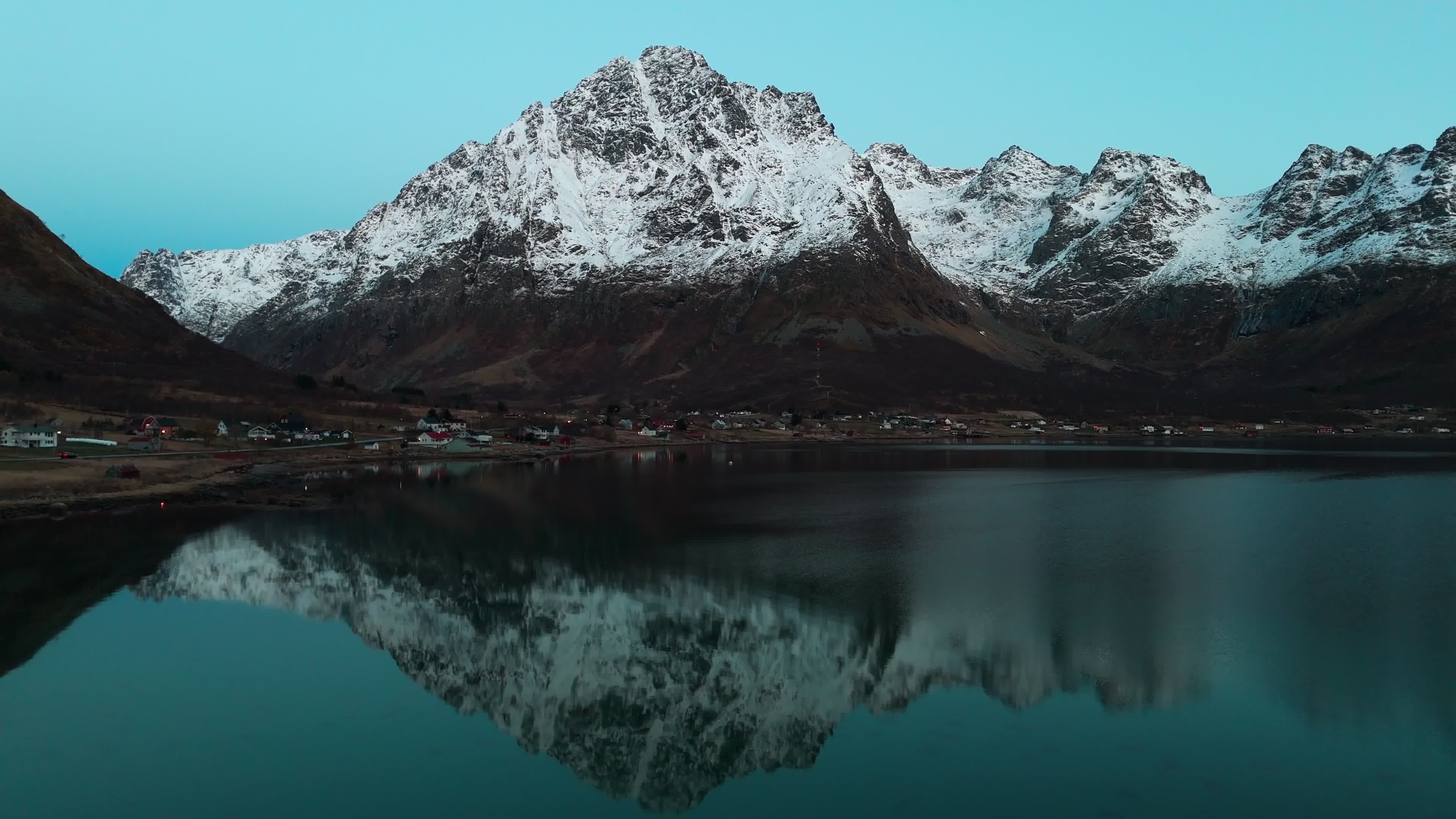 Aerial View Of Fjords In Lofoten Islands, Norway