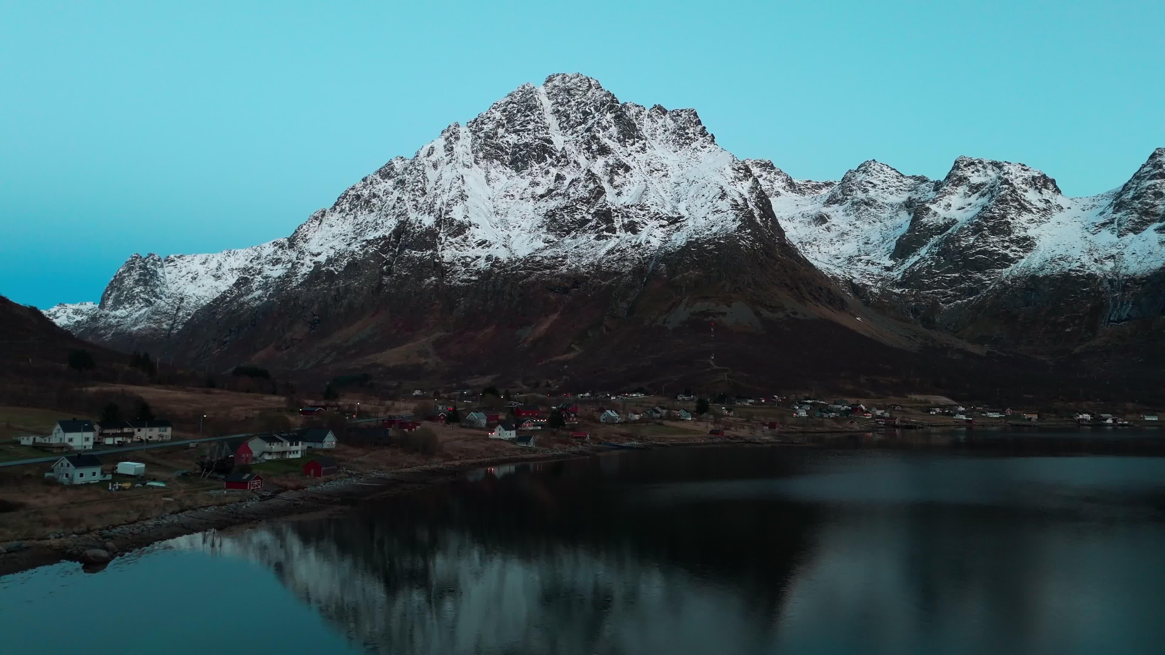 Aerial View Of Fjords In Lofoten Islands, Norway
