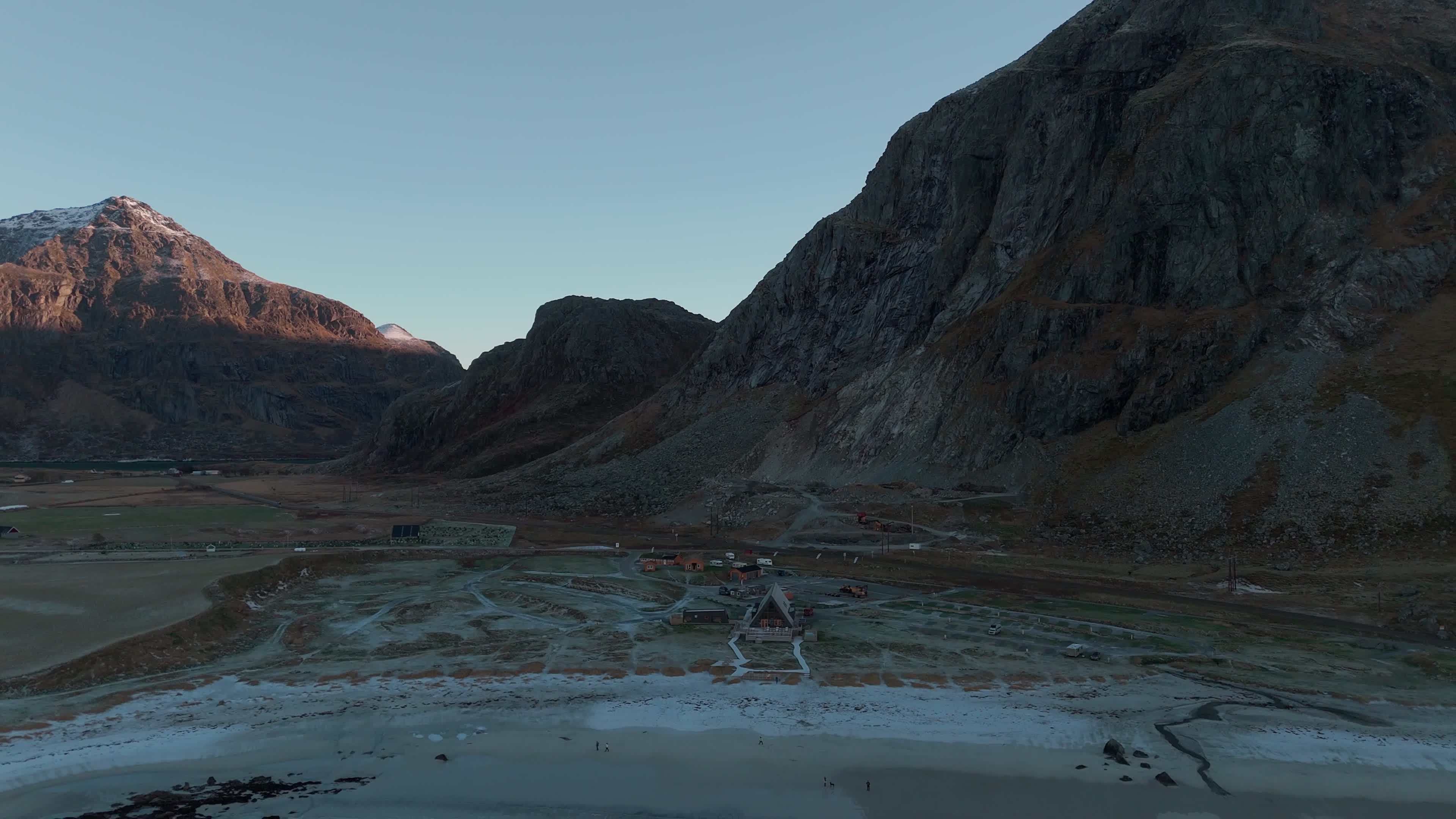 Aerial View Of Skagsanden Beach In Lofoten Islands