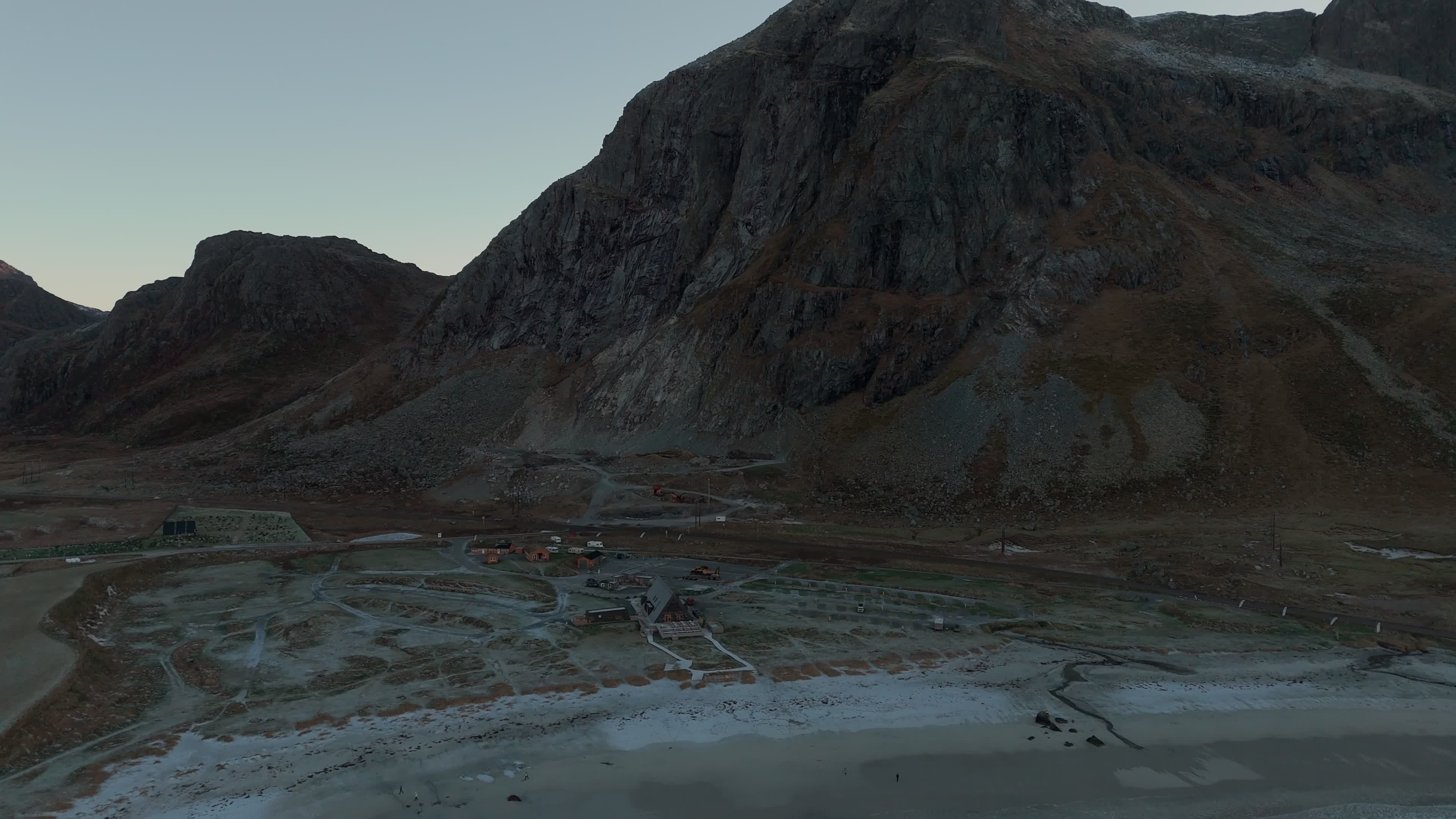 Aerial View Of Skagsanden Beach In Lofoten Islands