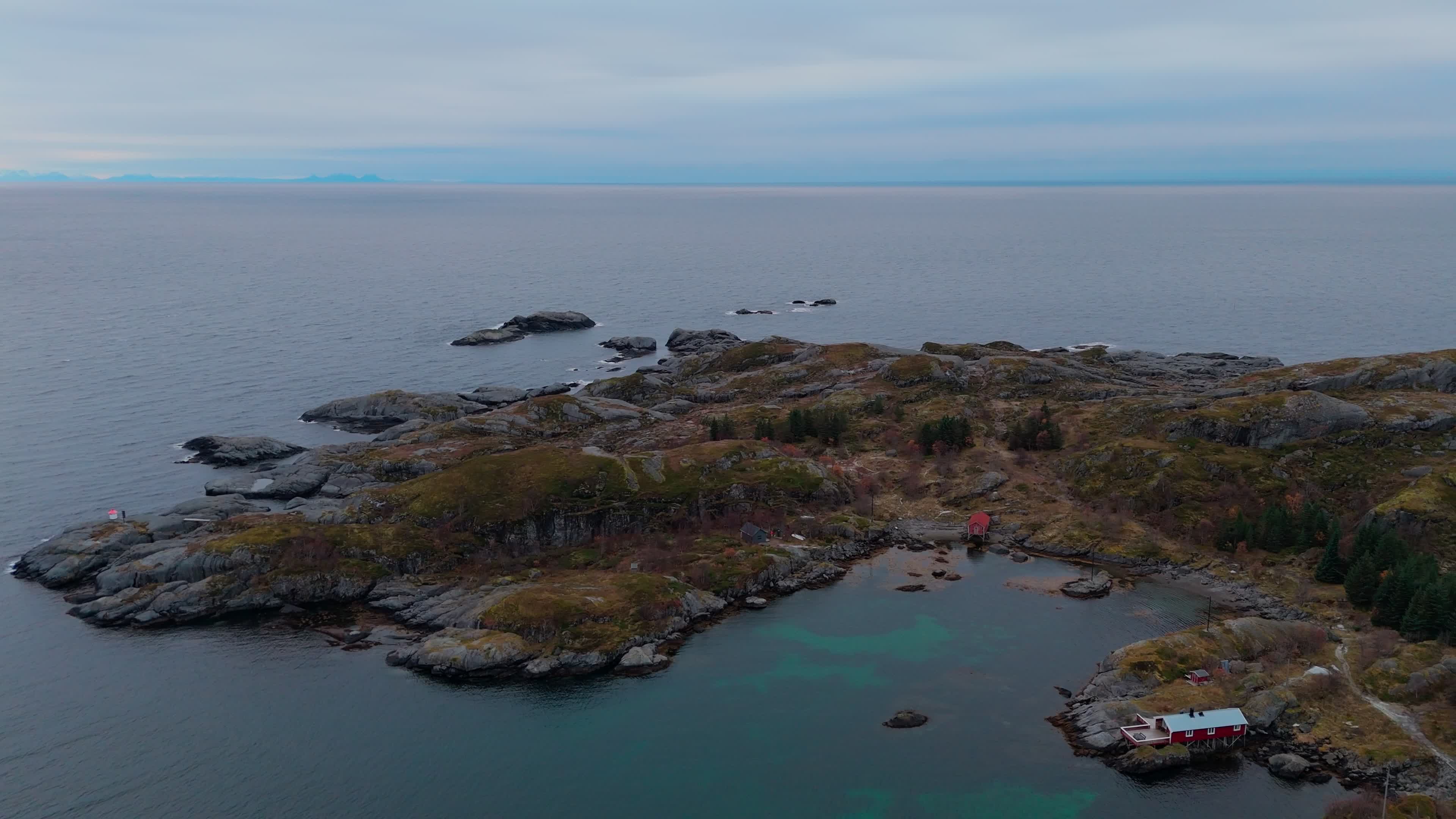 Aerial View Of Fishing Village Of Nusfjord, Lofoten Islands