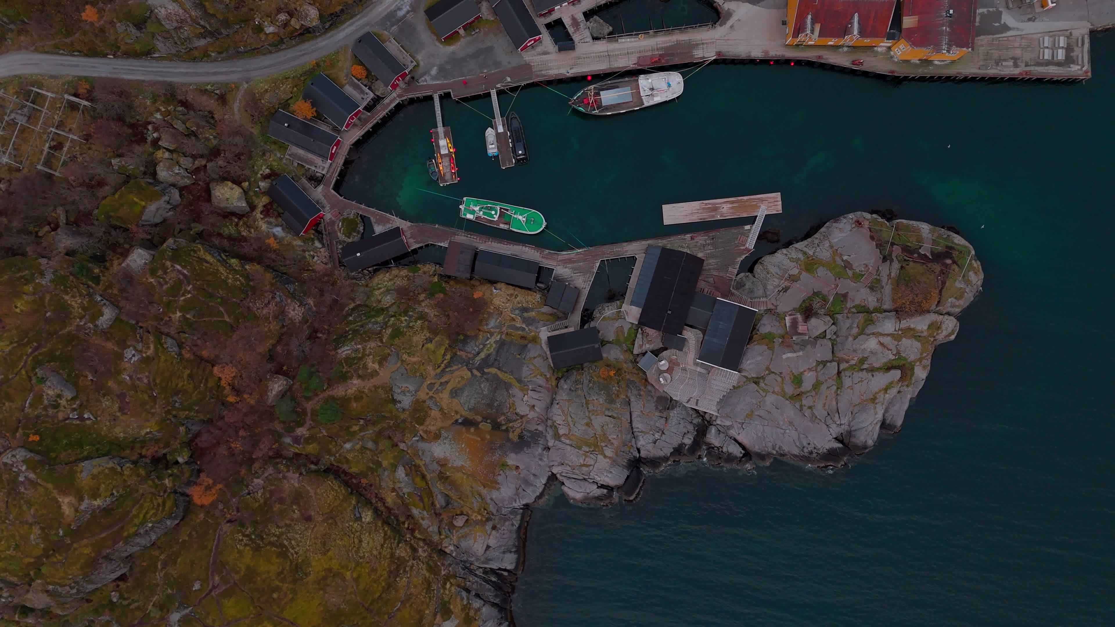 Aerial View Of Fishing Village Of Nusfjord, Lofoten Islands