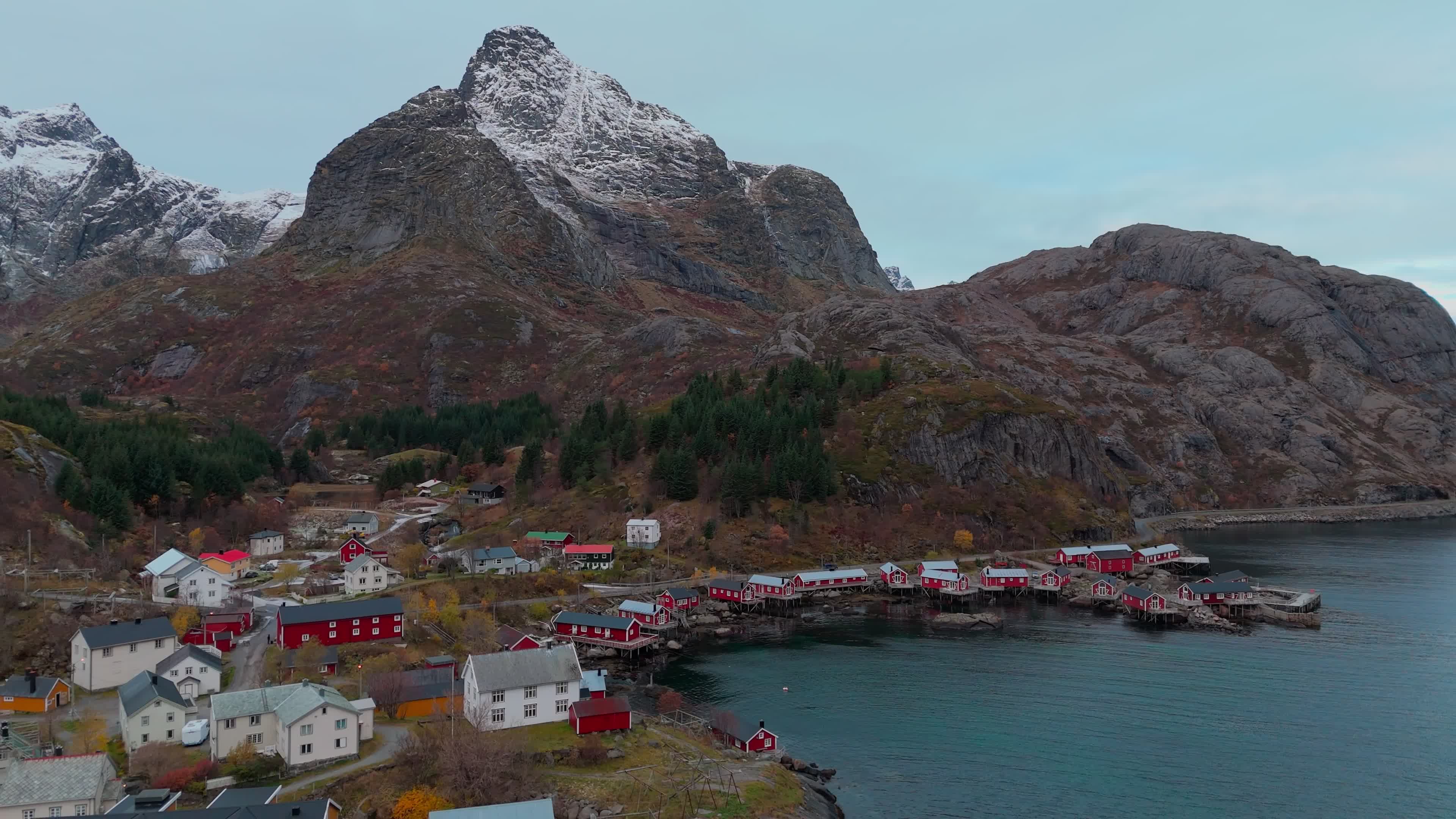 Aerial View Of Fishing Village Of Nusfjord, Lofoten Islands