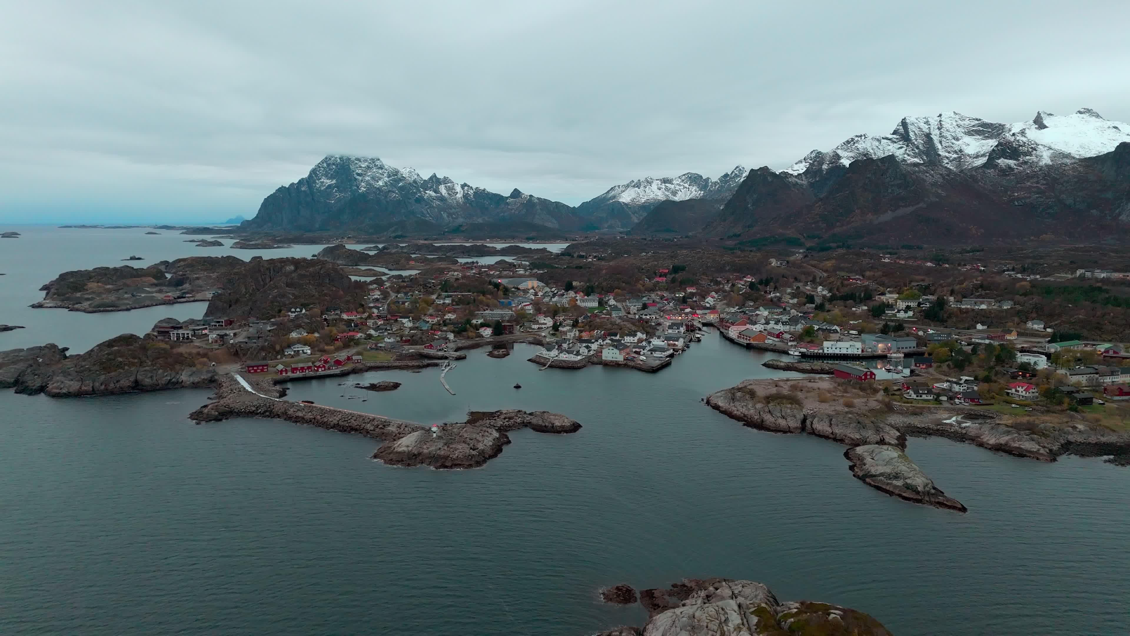 Aerial View Of Kabelvåg, Lofoten Islands, Norway