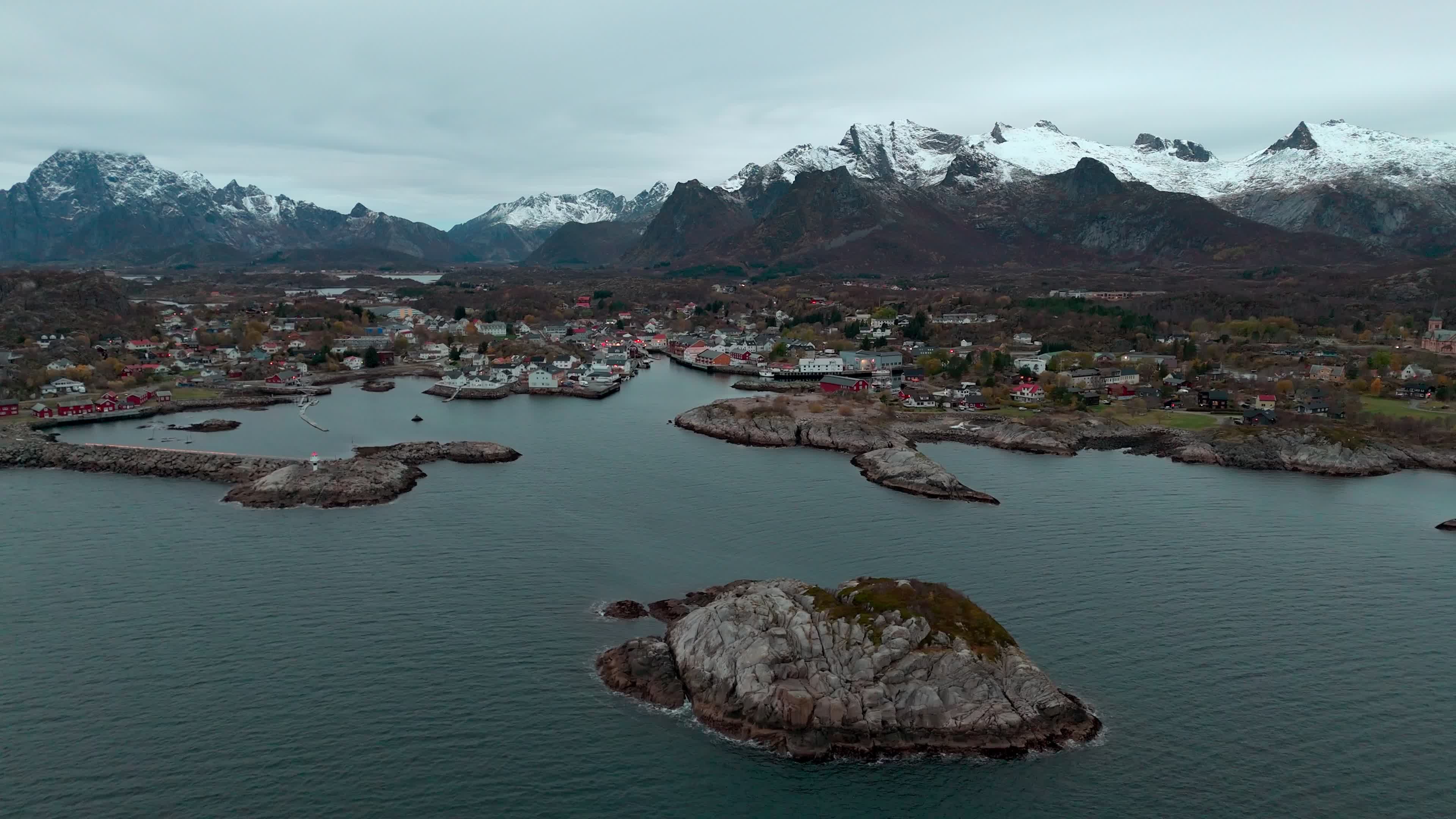 Aerial View Of Kabelvåg, Lofoten Islands, Norway