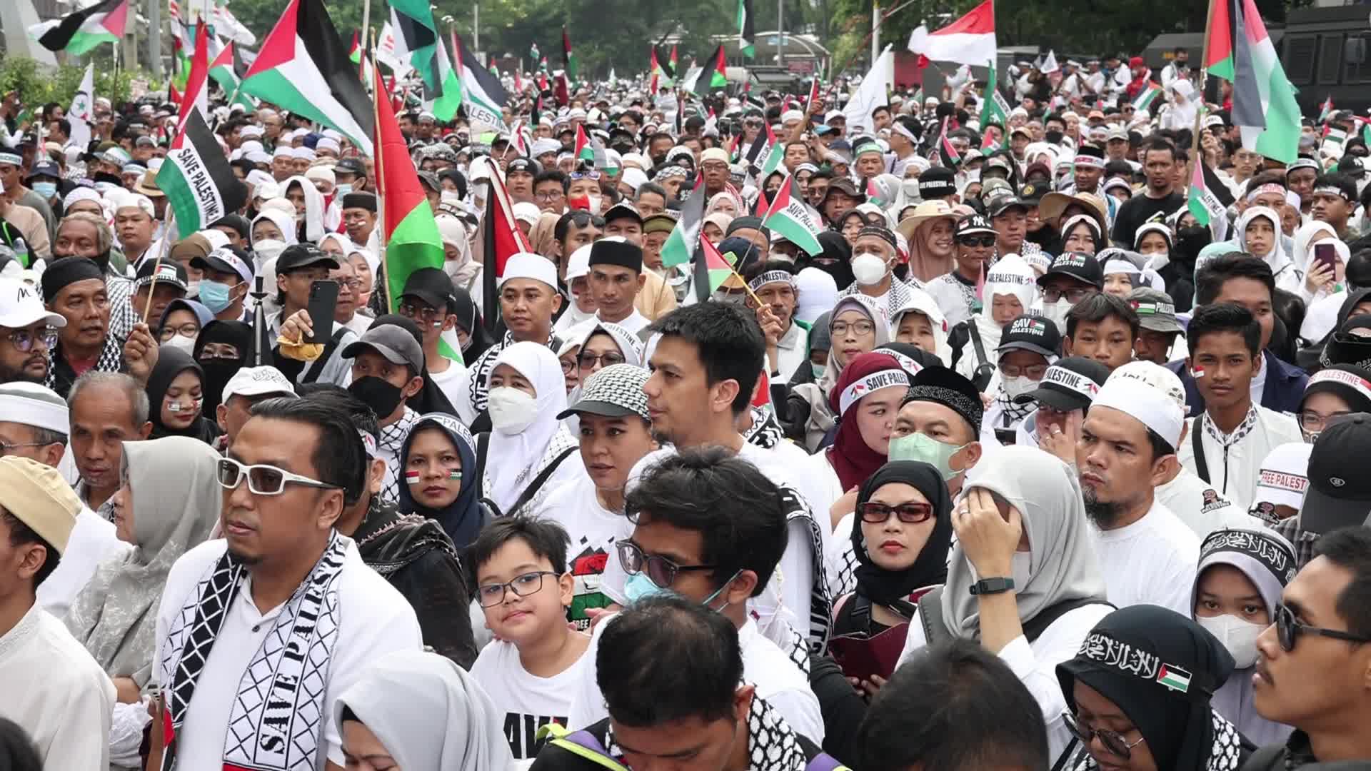 Pro-Palestinian Solidarity Rally in Jakarta, Indonesia