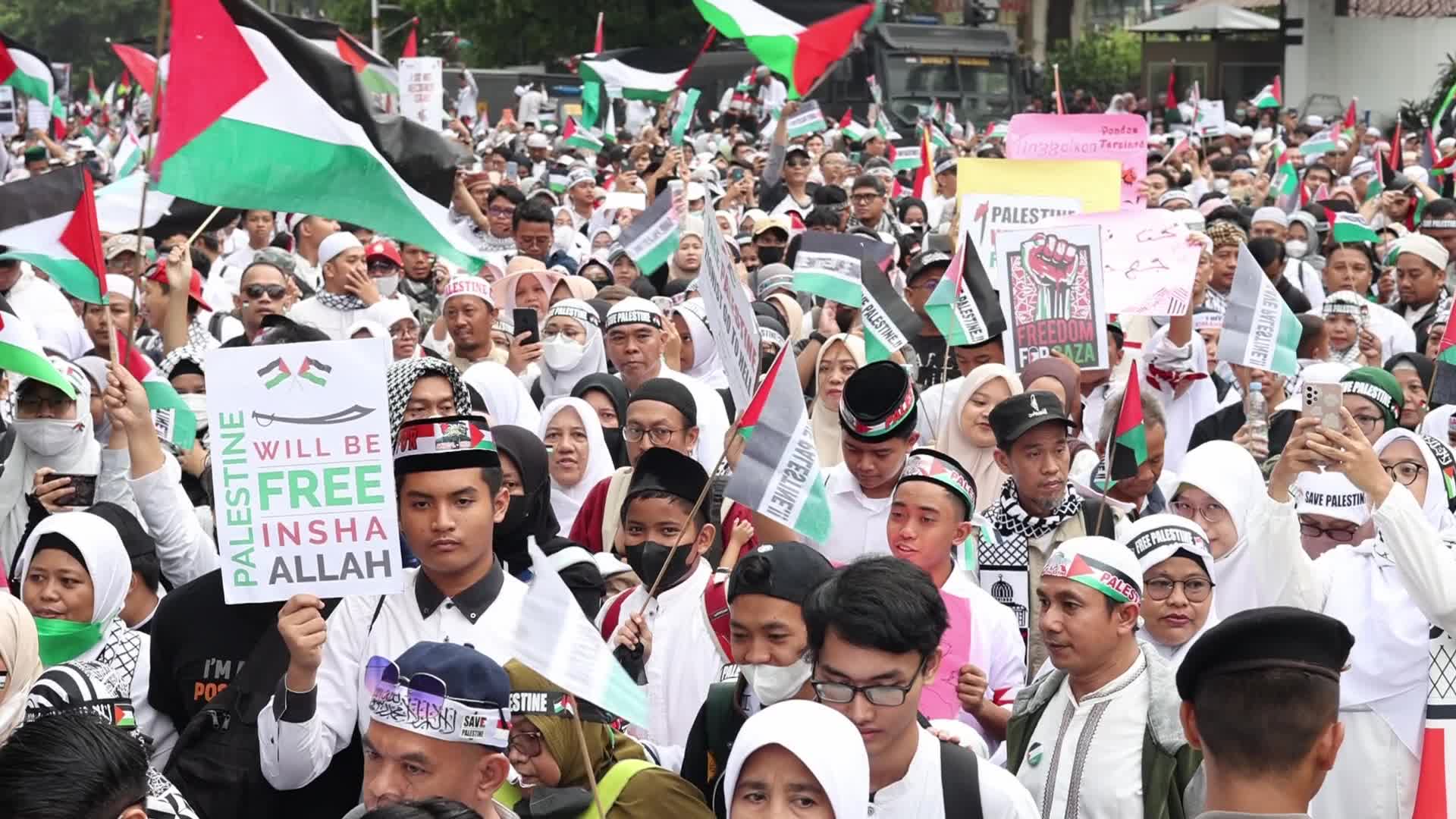 Pro-Palestinian Solidarity Rally in Jakarta, Indonesia
