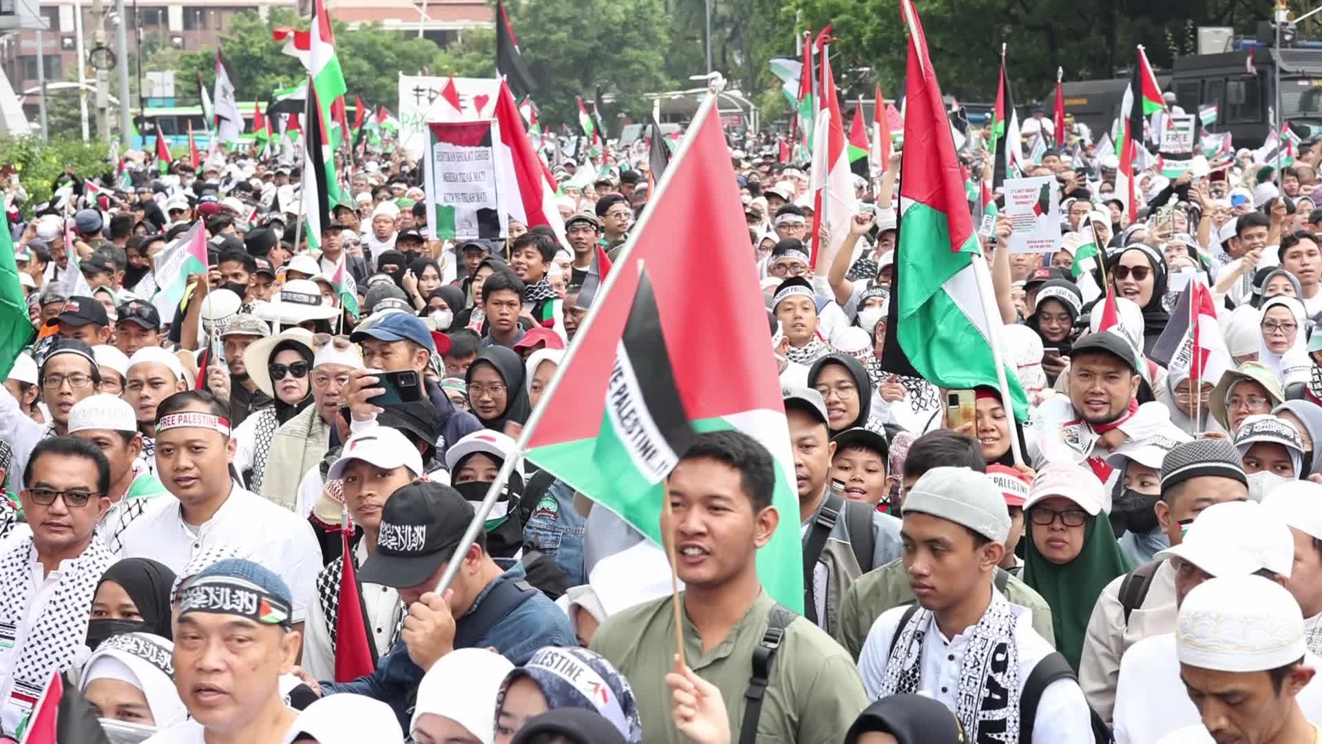 Pro-Palestinian Solidarity Rally in Jakarta, Indonesia