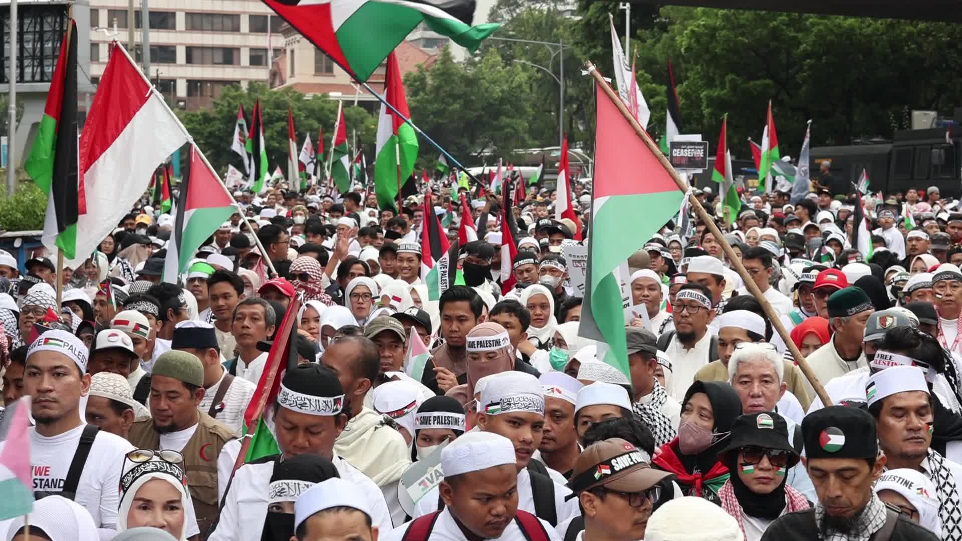 Pro-Palestinian Solidarity Rally in Jakarta, Indonesia