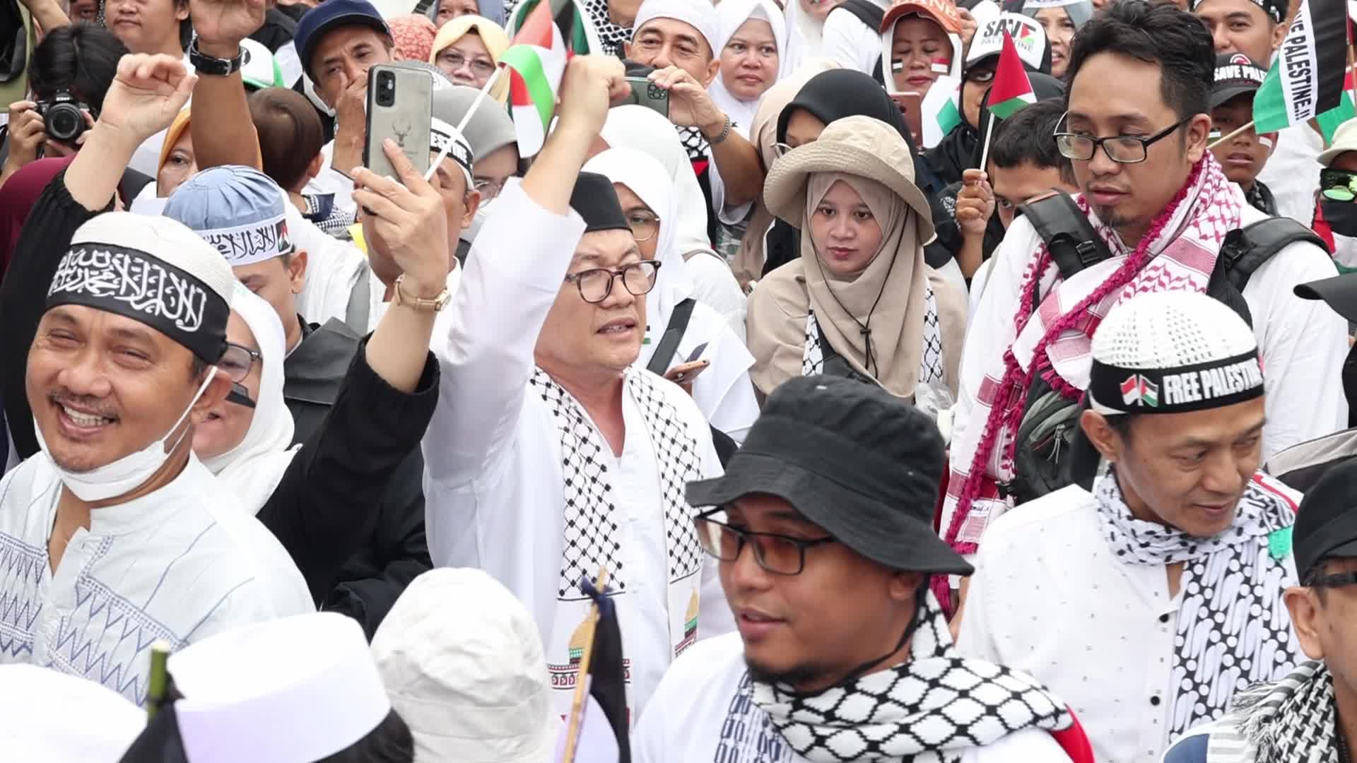 Pro-Palestinian Solidarity Rally in Jakarta, Indonesia