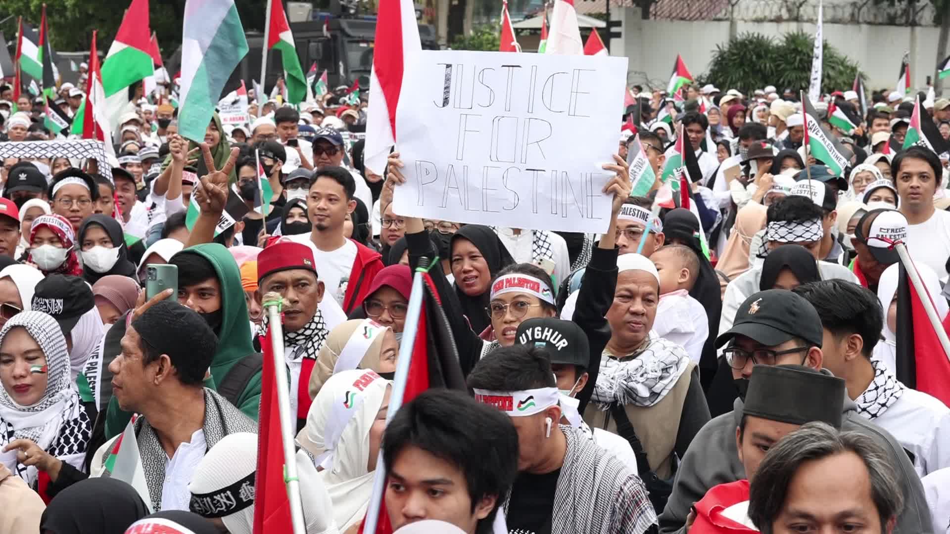 Pro-Palestinian Solidarity Rally in Jakarta, Indonesia