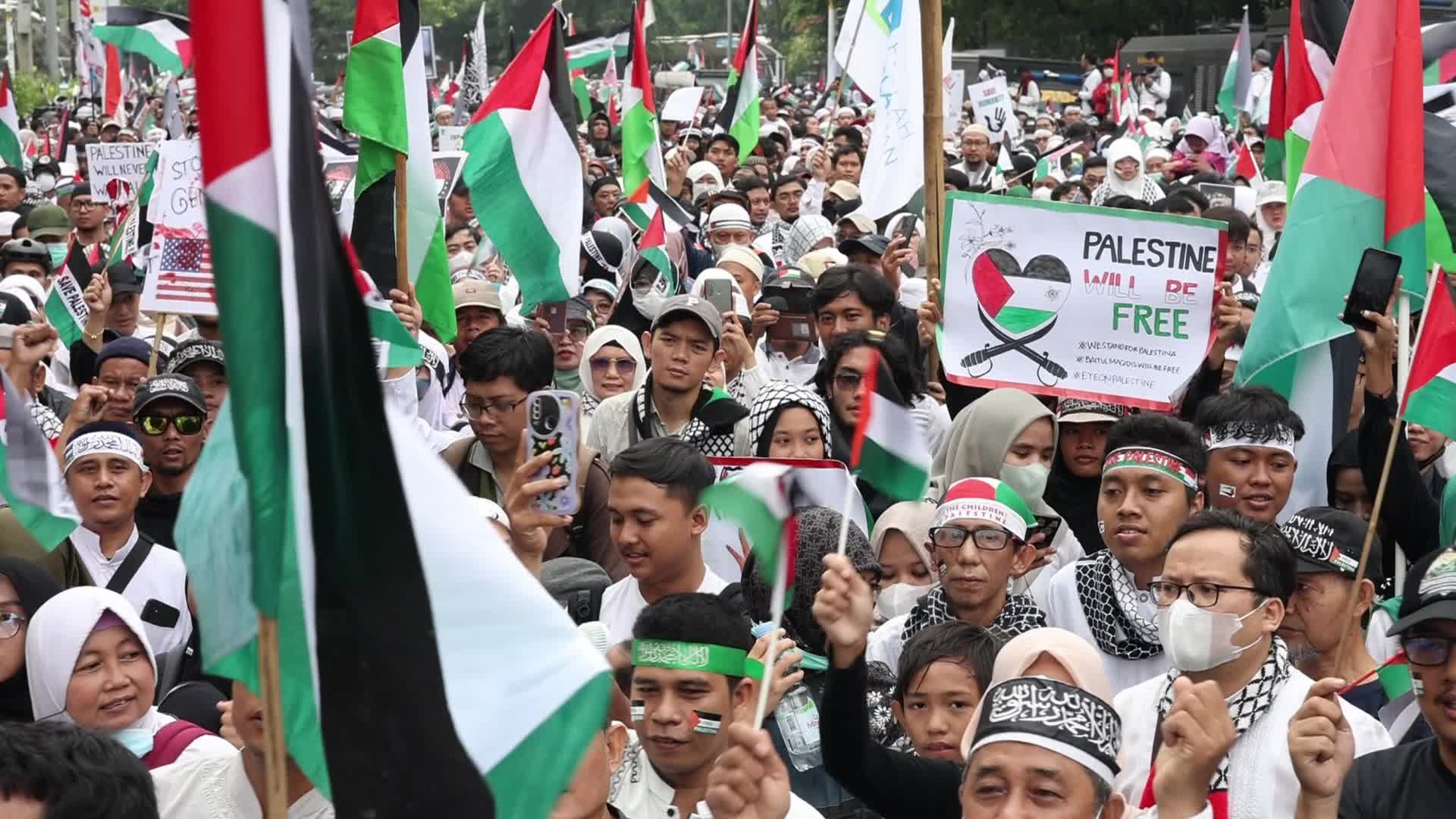 Pro-Palestinian Solidarity Rally in Jakarta, Indonesia