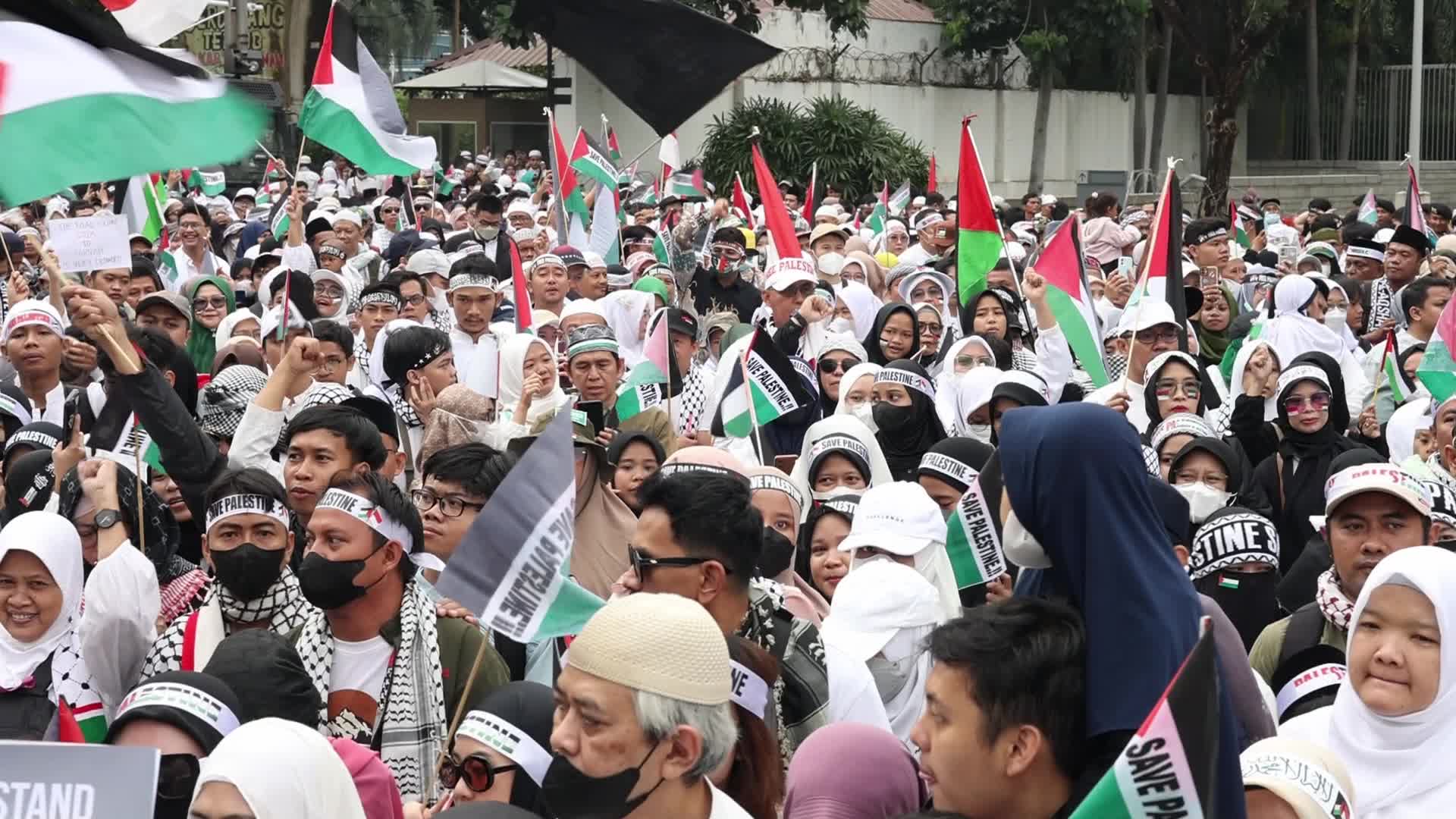 Pro-Palestinian Solidarity Rally in Jakarta, Indonesia