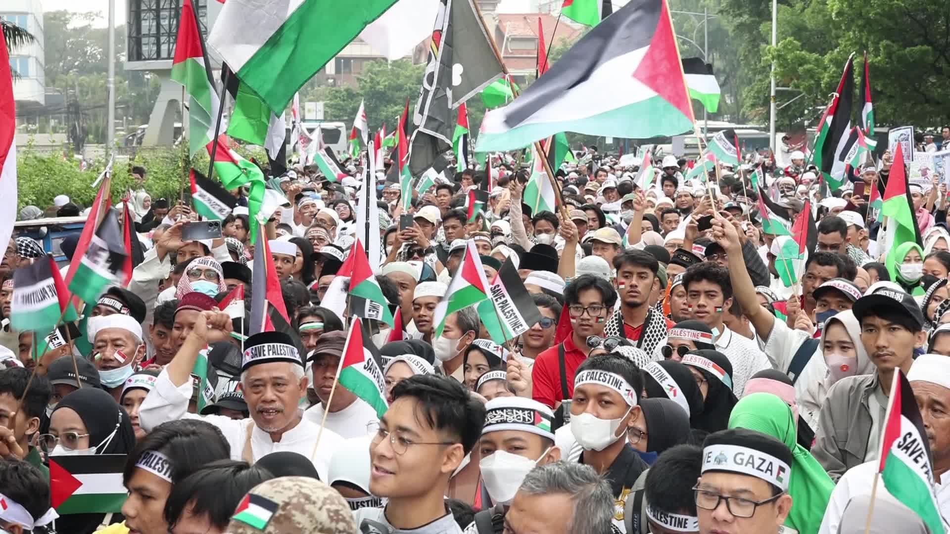 Pro-Palestinian Solidarity Rally in Jakarta, Indonesia