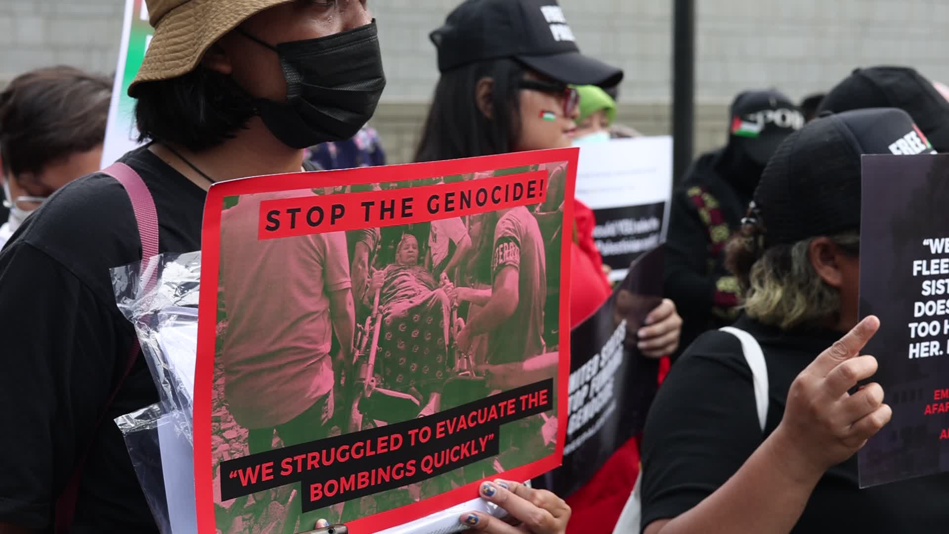 Pro-Palestinian Solidarity Protest in front of U.S Embassy building at Jakarta, Indonesia