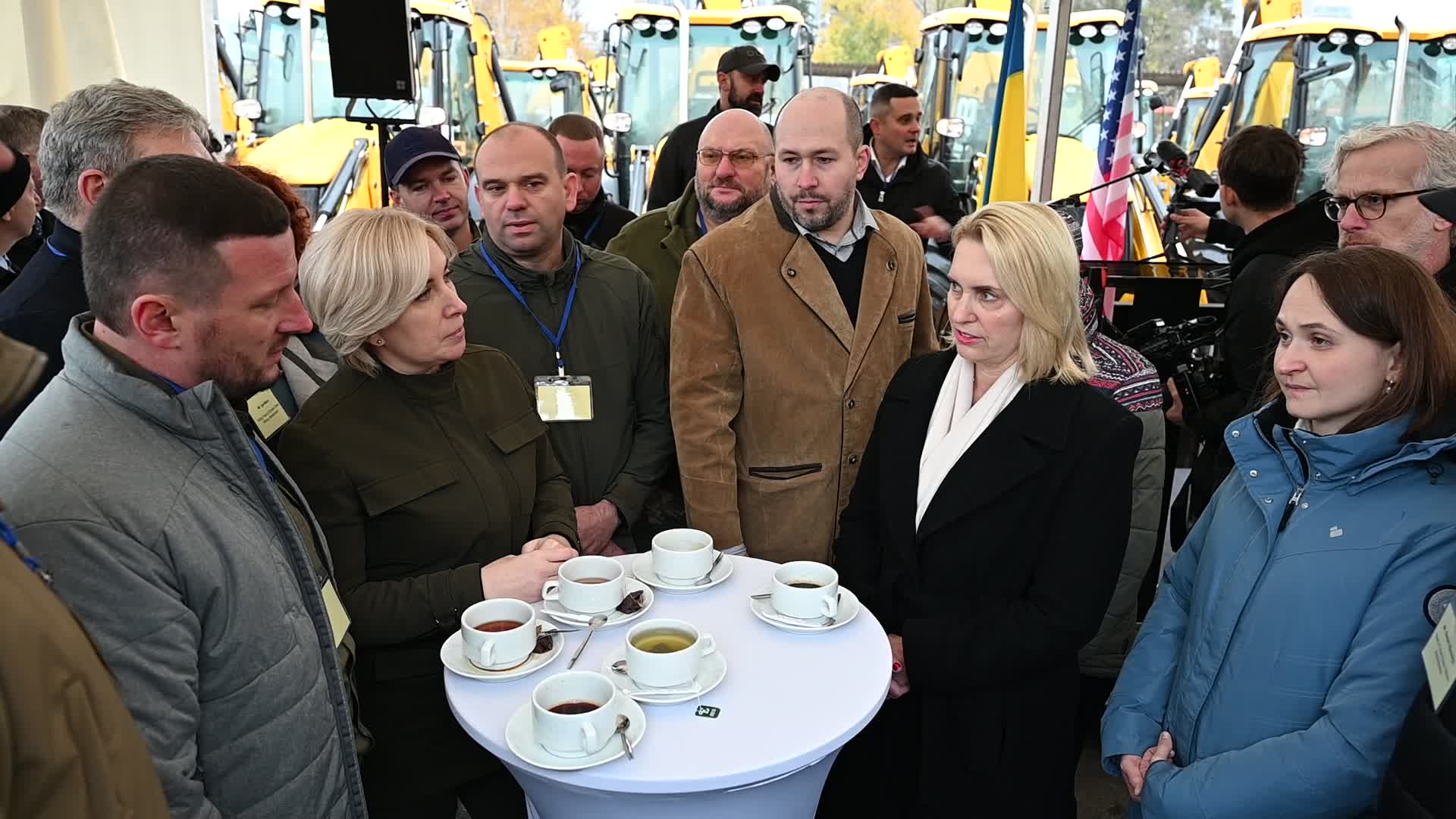 US Ambassador to Ukraine hands over heavy machinery in Kyiv, amid Russia's invasion of Ukraine