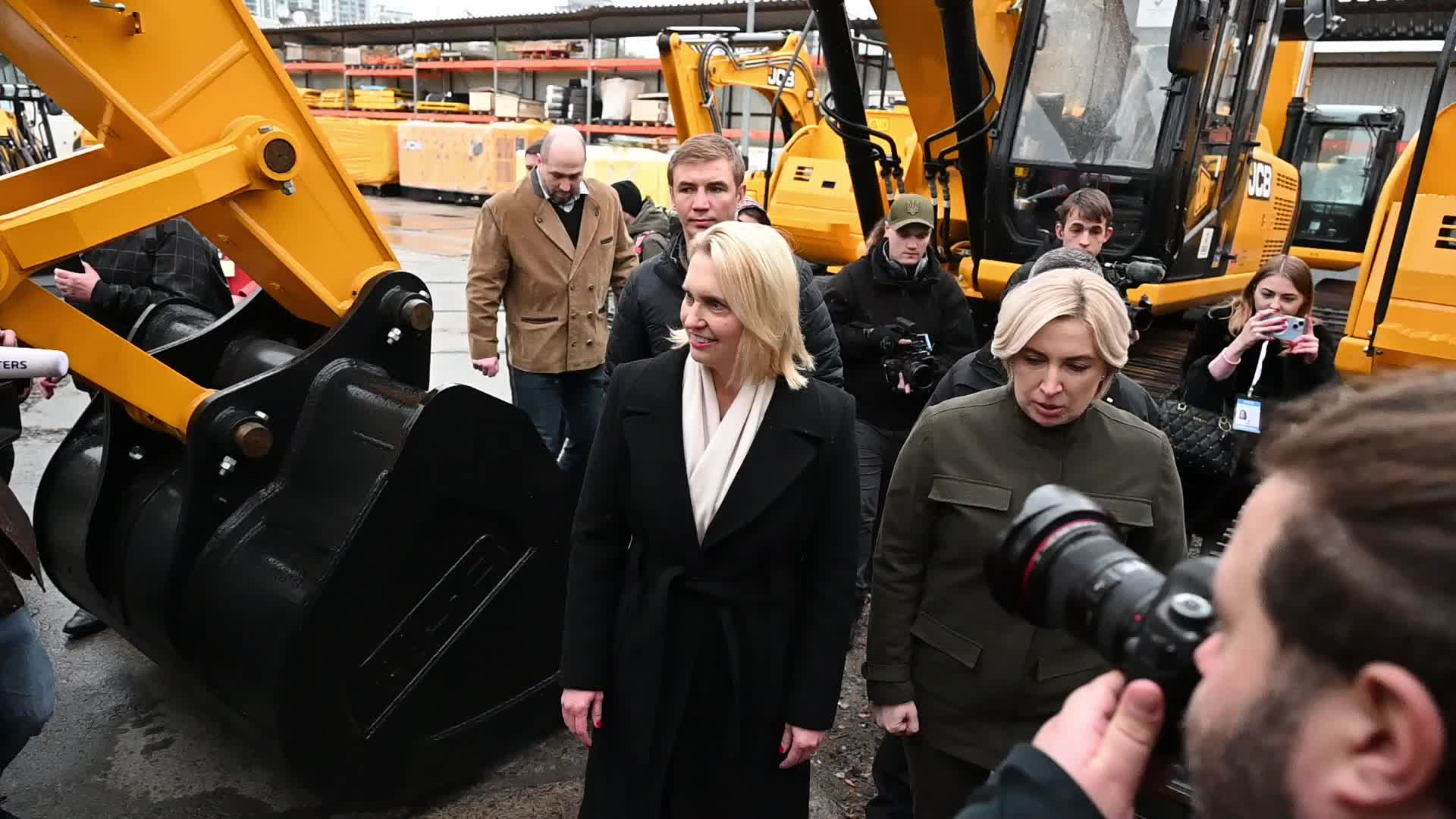 US Ambassador to Ukraine hands over heavy machinery in Kyiv, amid Russia's invasion of Ukraine