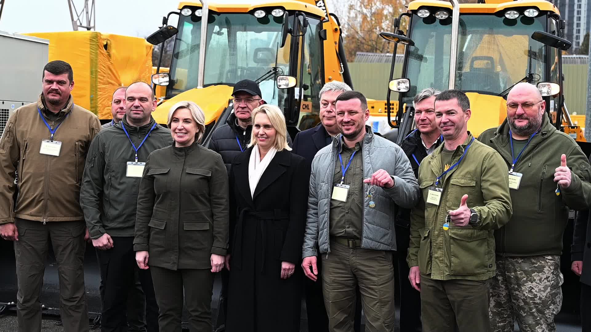 US Ambassador to Ukraine hands over heavy machinery in Kyiv, amid Russia's invasion of Ukraine