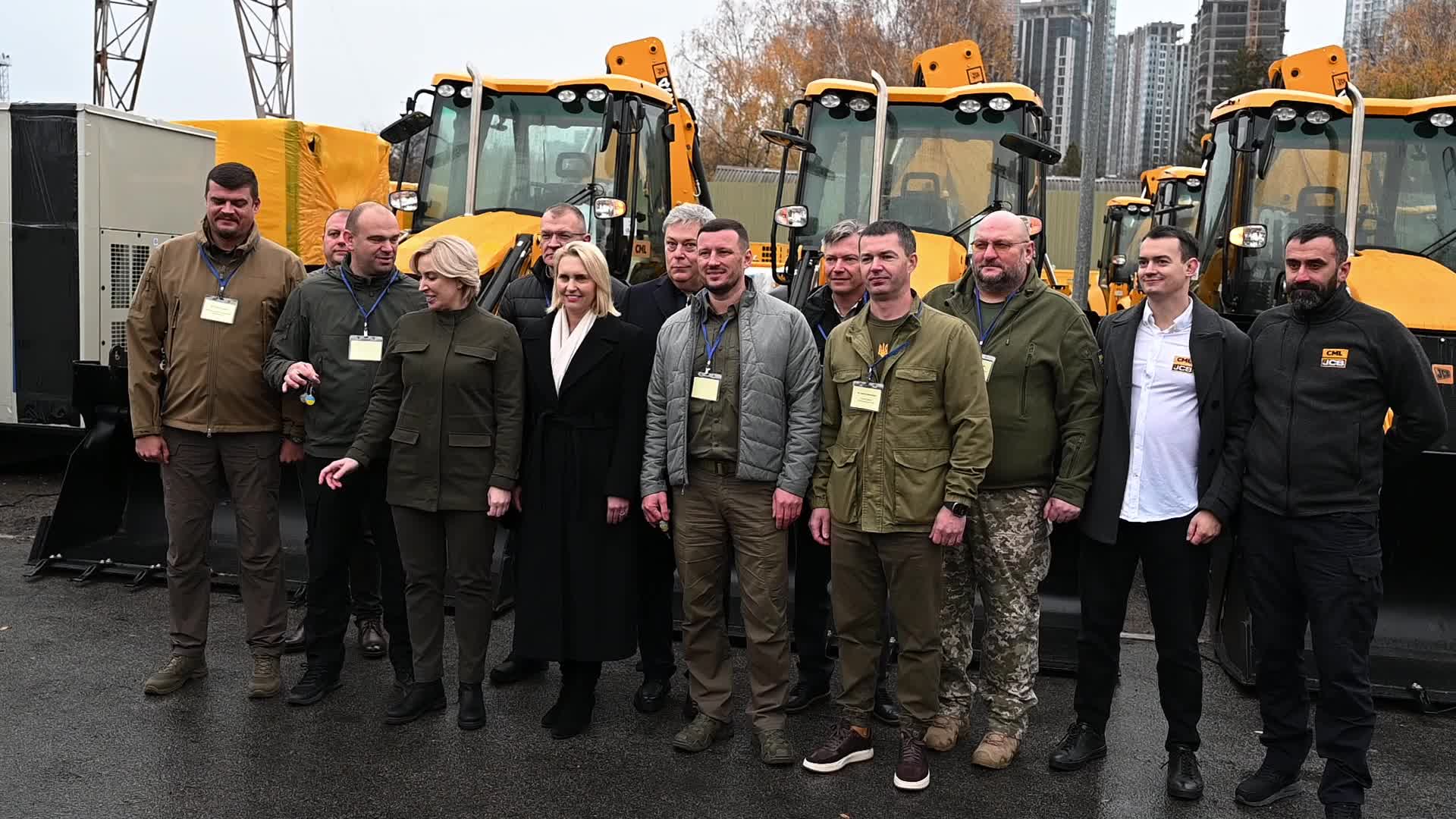 US Ambassador to Ukraine hands over heavy machinery in Kyiv, amid Russia's invasion of Ukraine