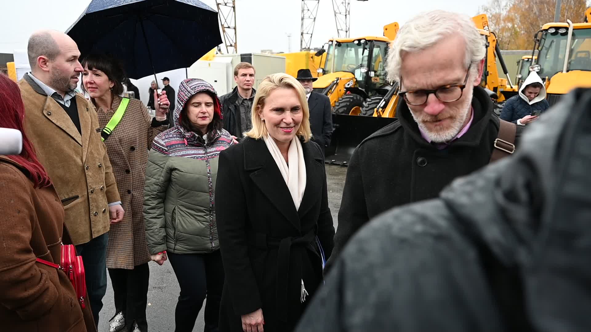 US Ambassador to Ukraine hands over heavy machinery in Kyiv, amid Russia's invasion of Ukraine