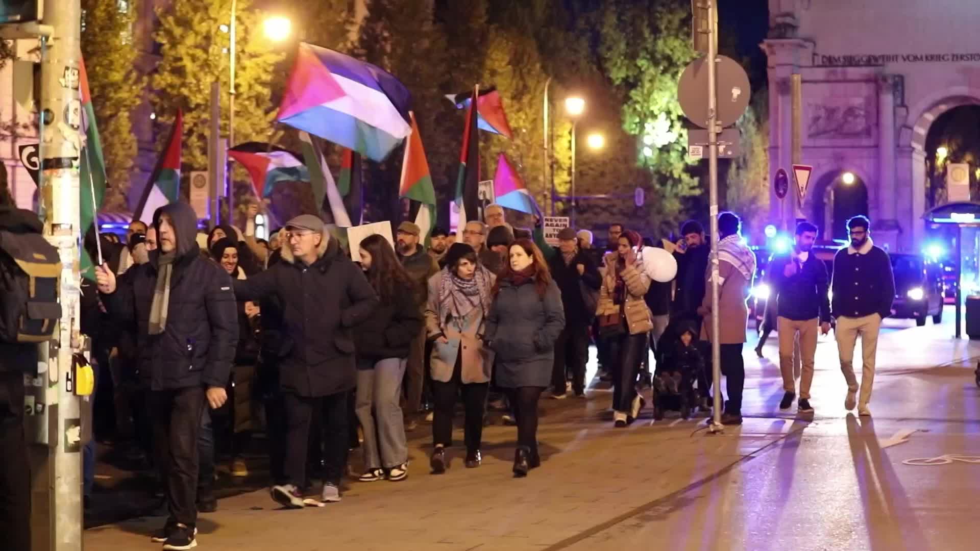Germany: Thousands at pro palestinian demo in Munich