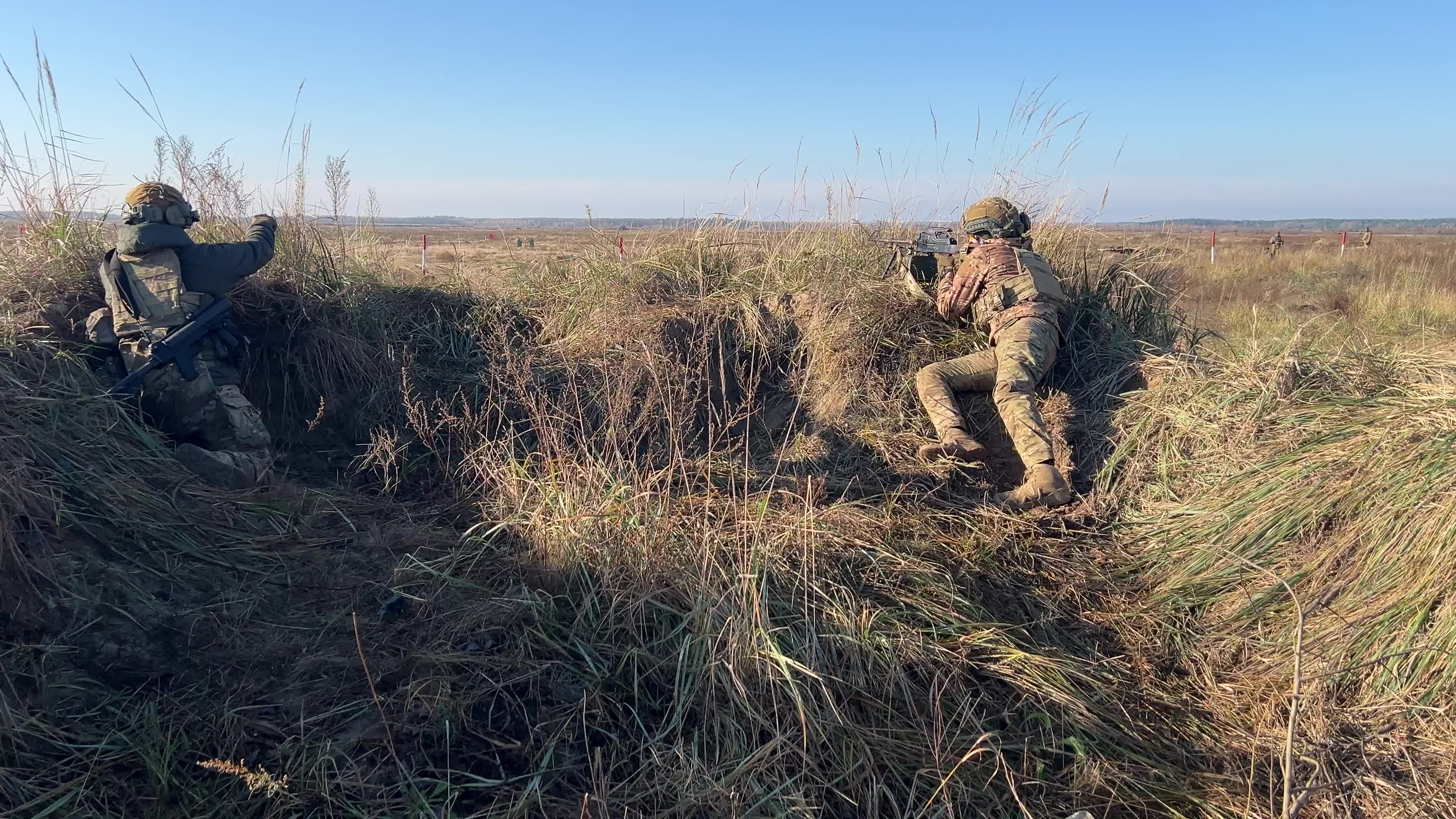 Servicemen of the First Presidential National Guard Brigade of Ukraine BUREVIY (Storm) during a practical exercise 
