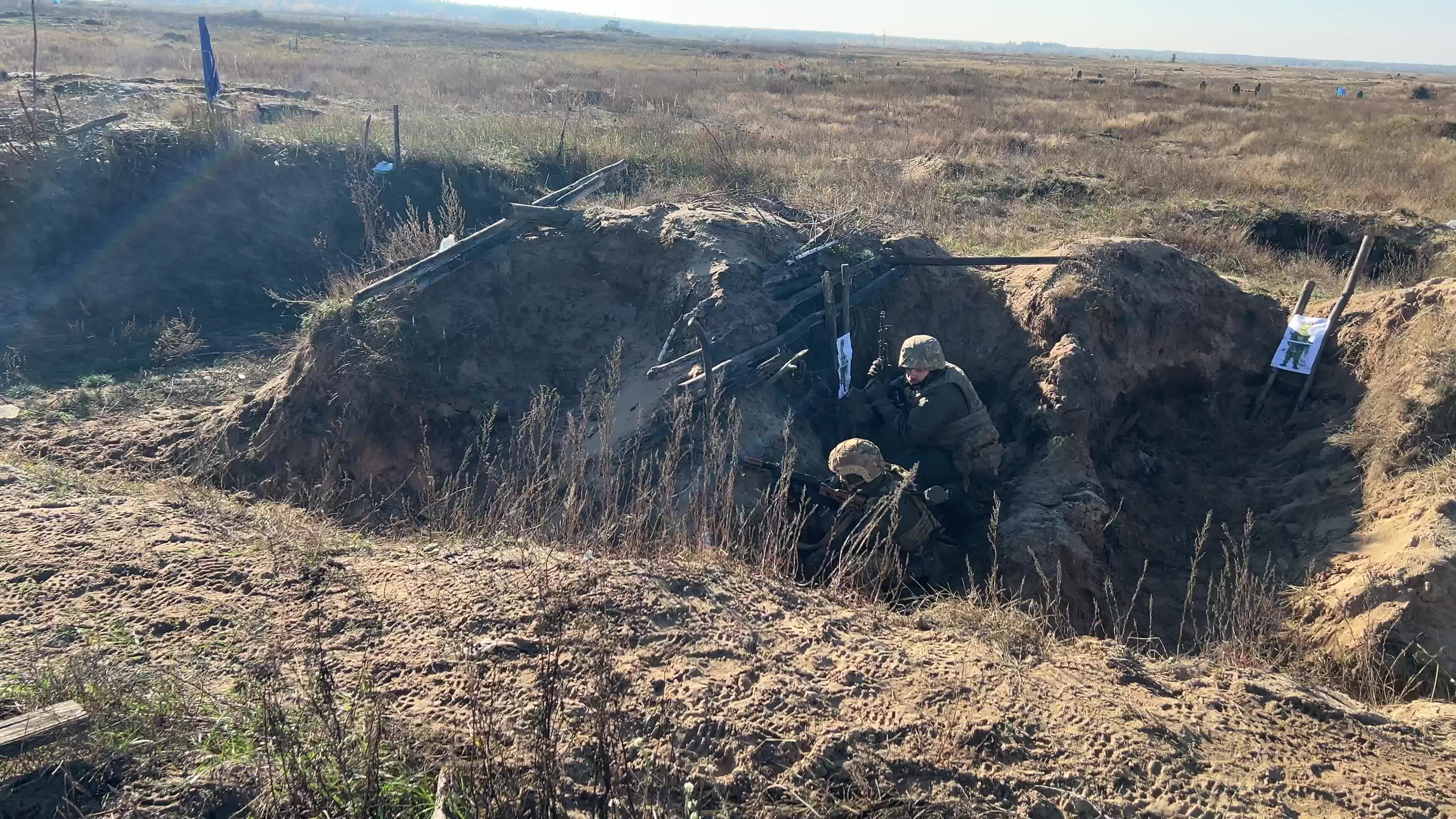 Servicemen of the First Presidential National Guard Brigade of Ukraine BUREVIY (Storm) during a practical exercise 