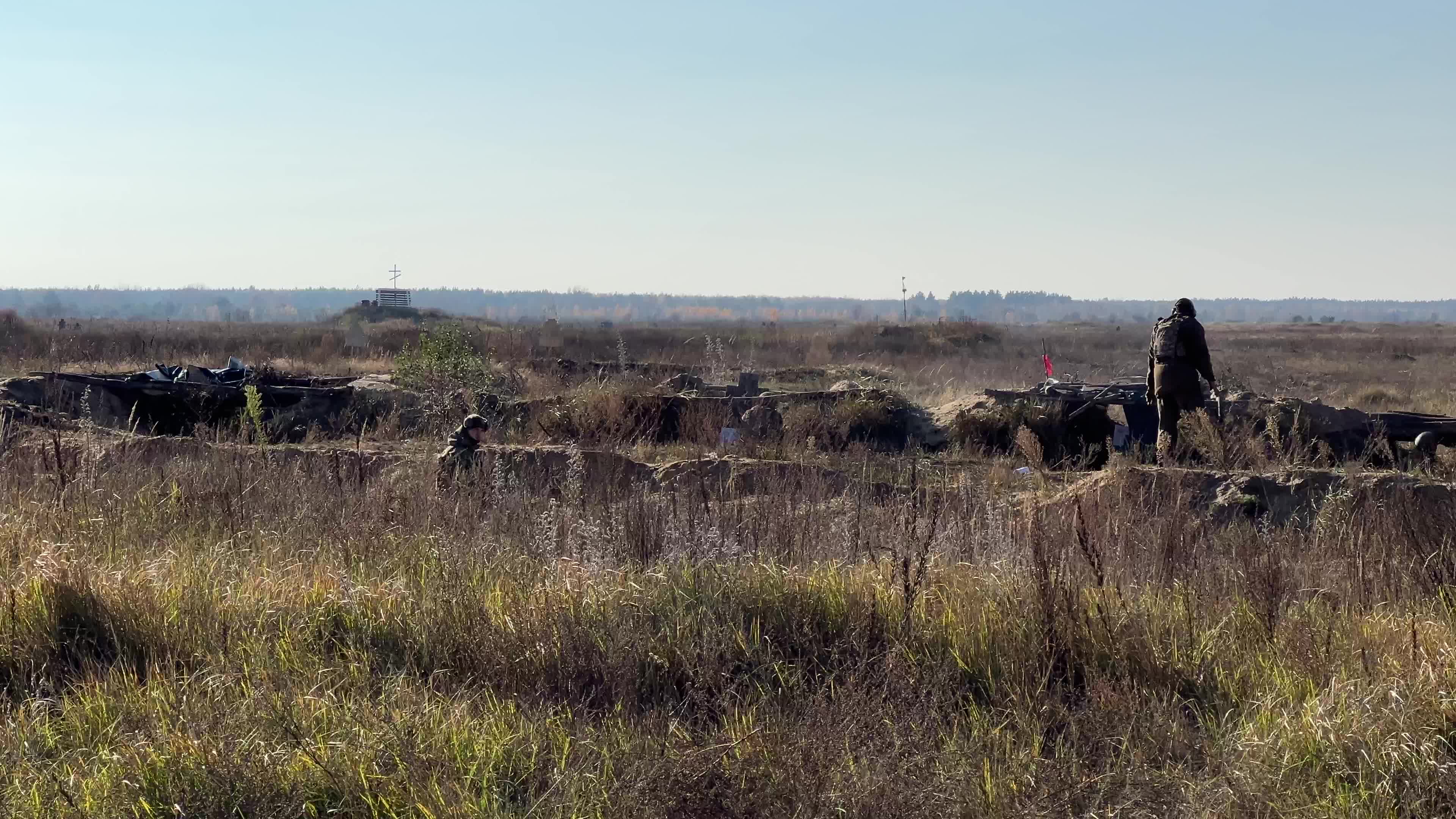 Servicemen of the First Presidential National Guard Brigade of Ukraine BUREVIY (Storm) during a practical exercise 