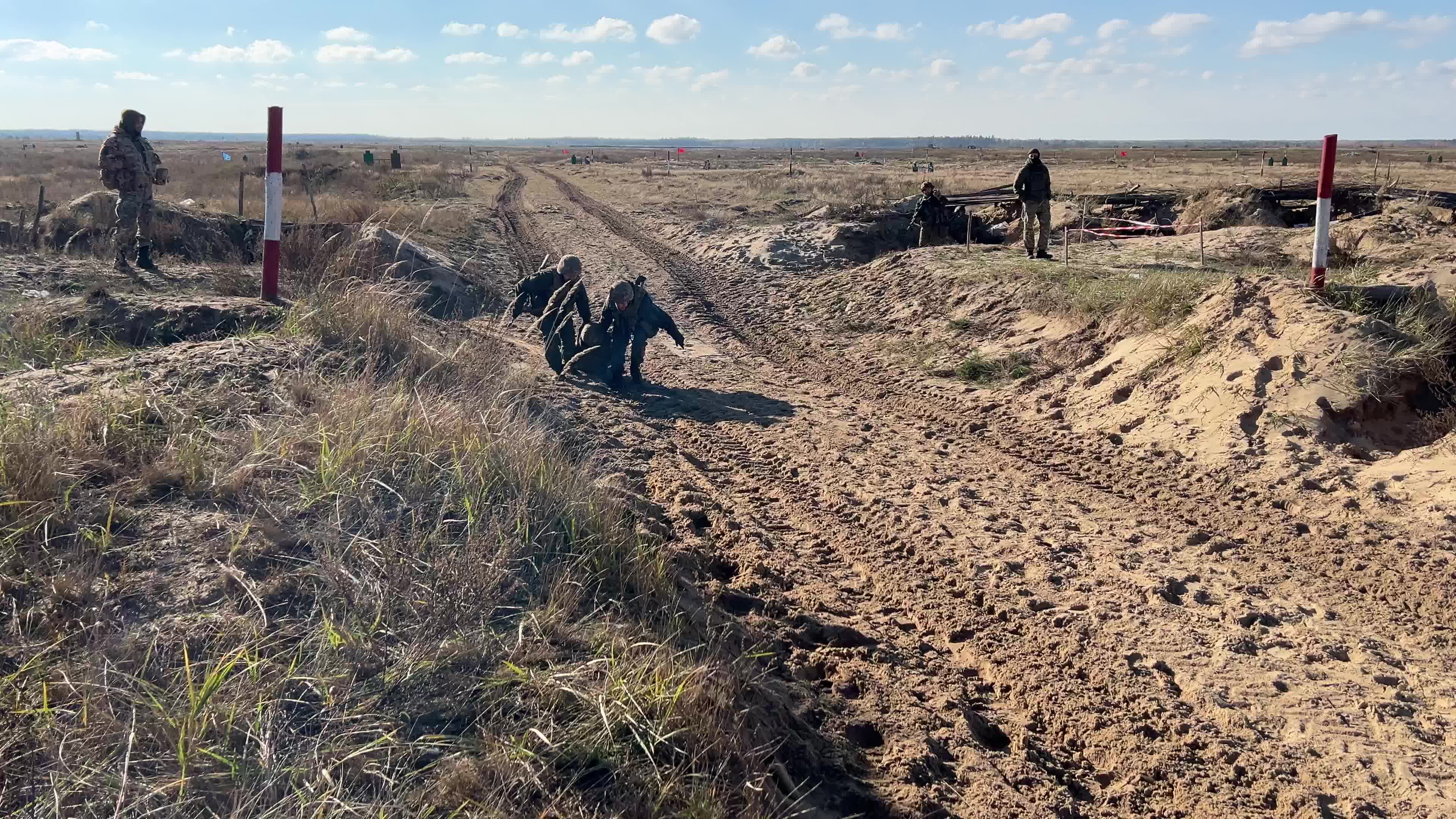 Servicemen of the First Presidential National Guard Brigade of Ukraine BUREVIY (Storm) during a practical exercise 