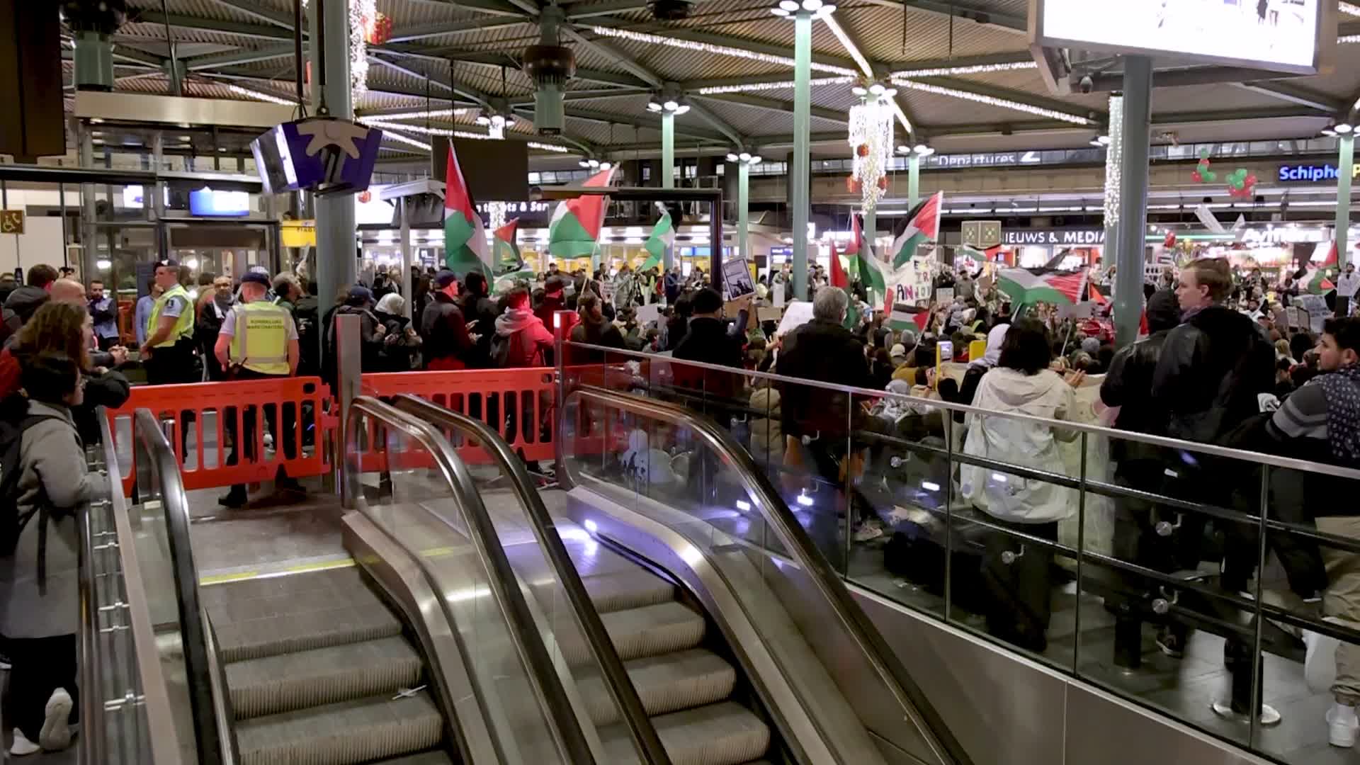  Pro-Palestinian protests at Amsterdam Schiphol Airport 