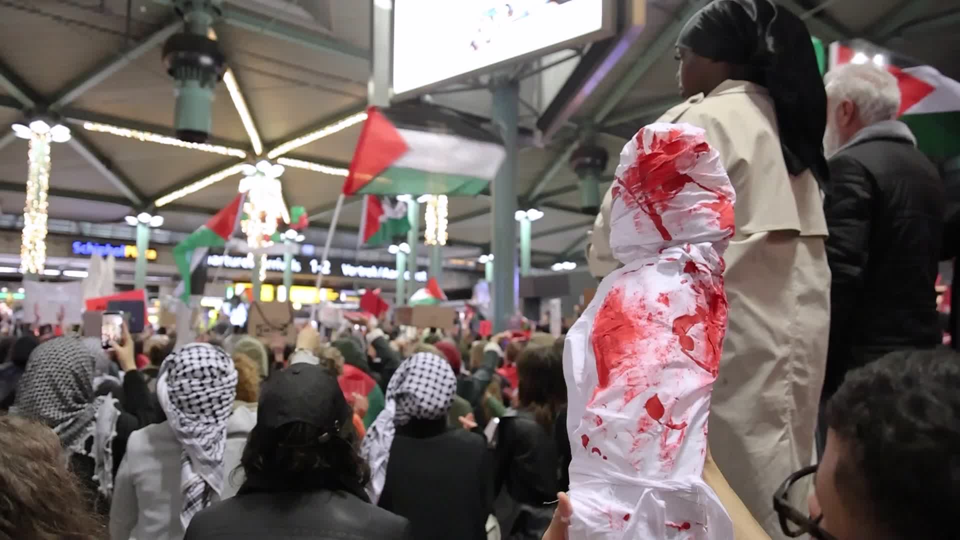  Pro-Palestinian protests at Amsterdam Schiphol Airport 