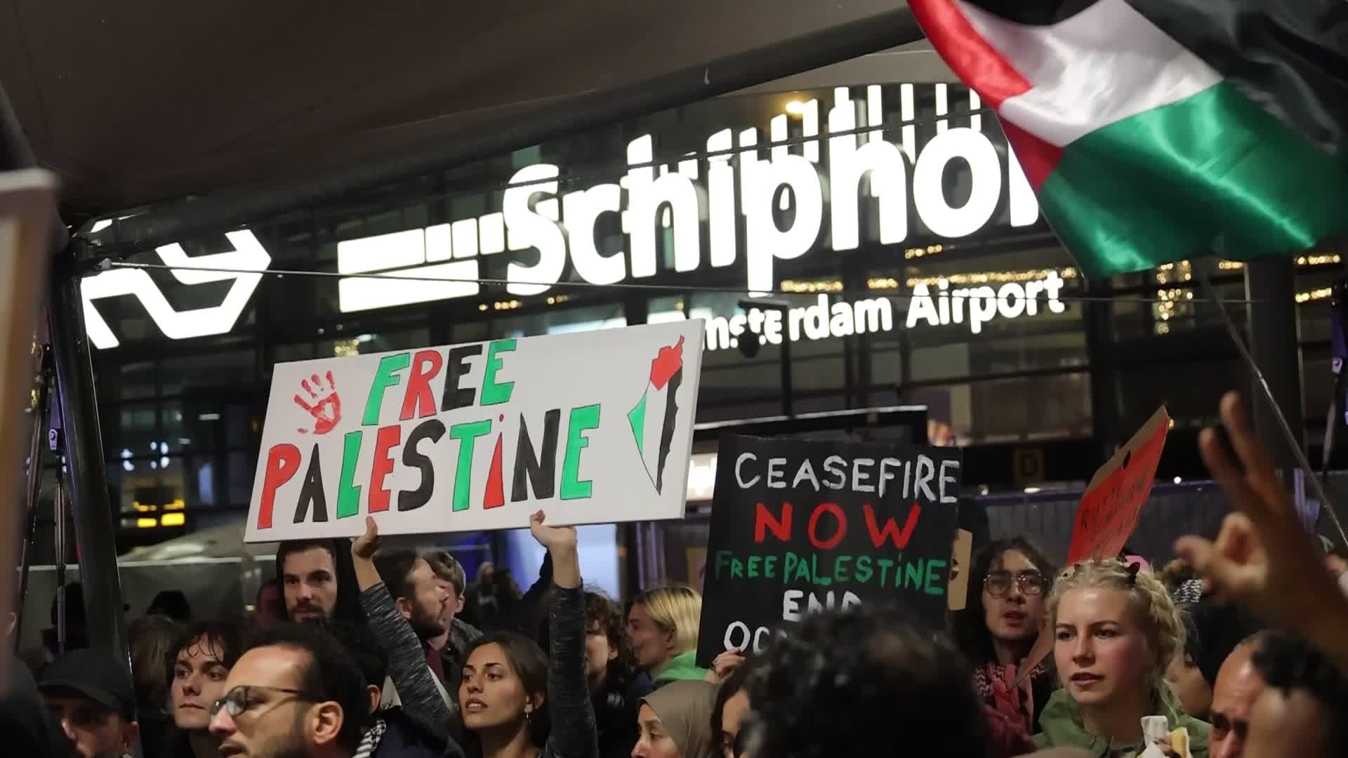  Pro-Palestinian protests at Amsterdam Schiphol Airport 