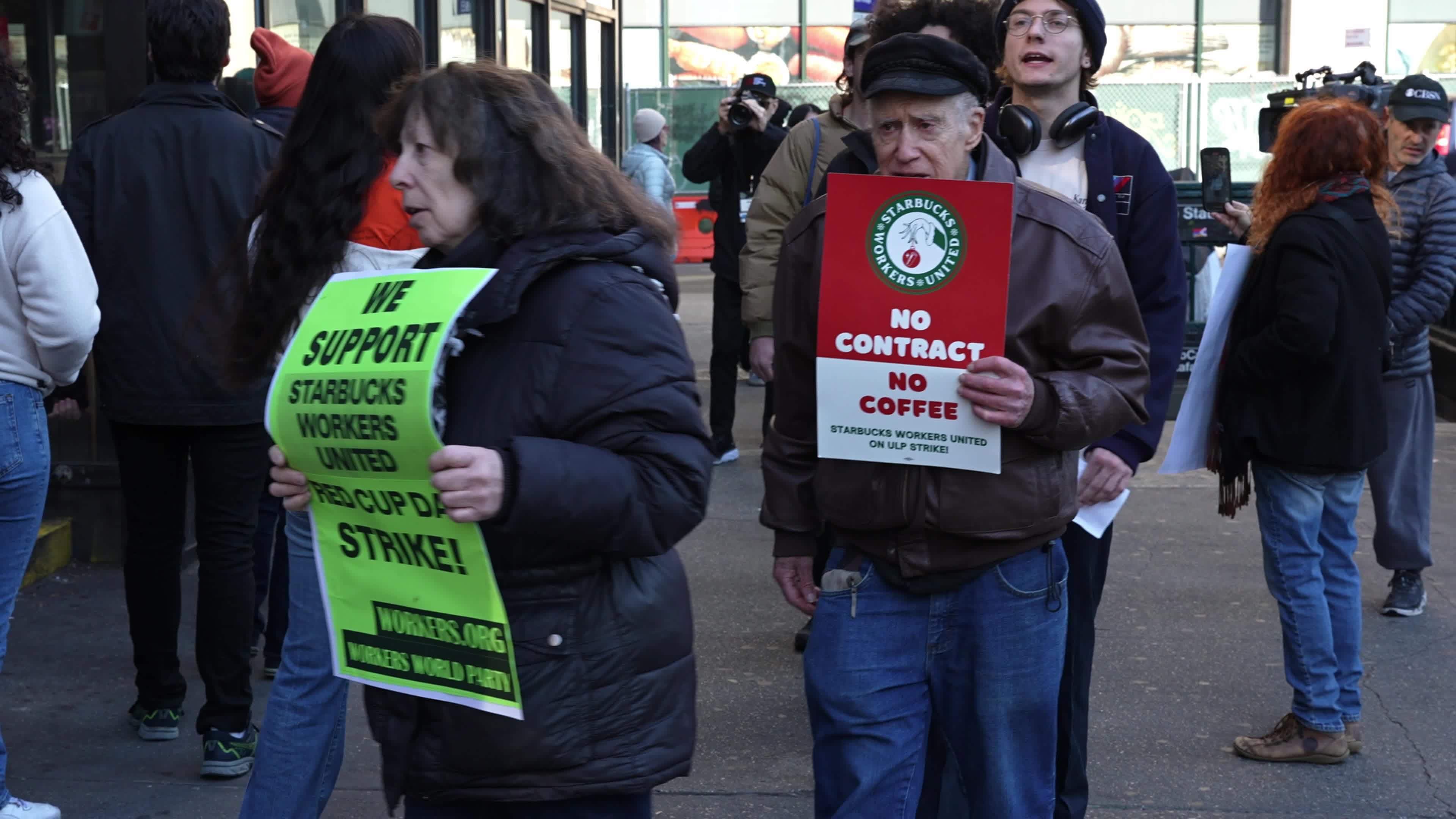 Starbucks Workers on Strike on Red Cup Day